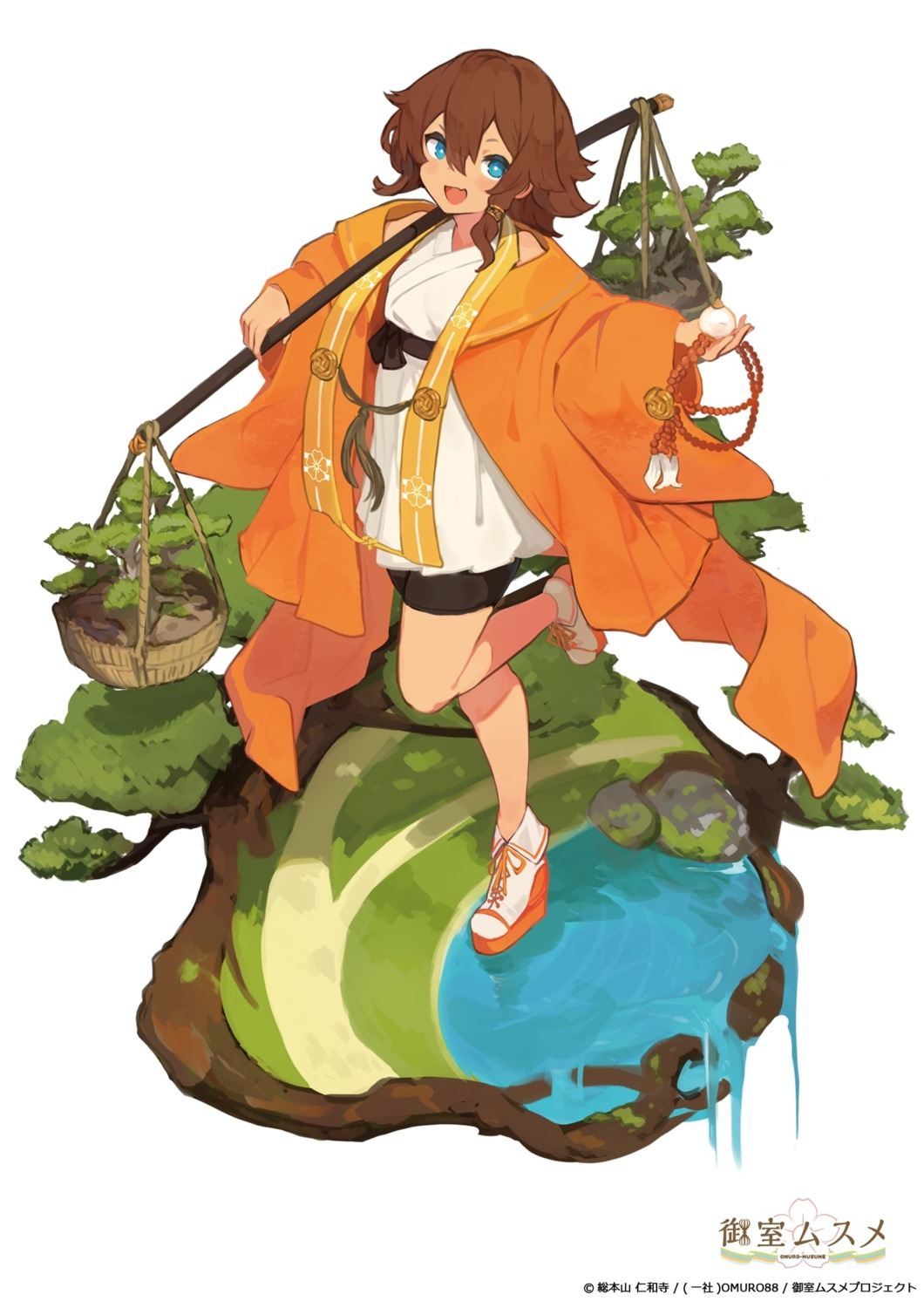 bike_shorts, japanese_clothes, lansane, omuro_musume