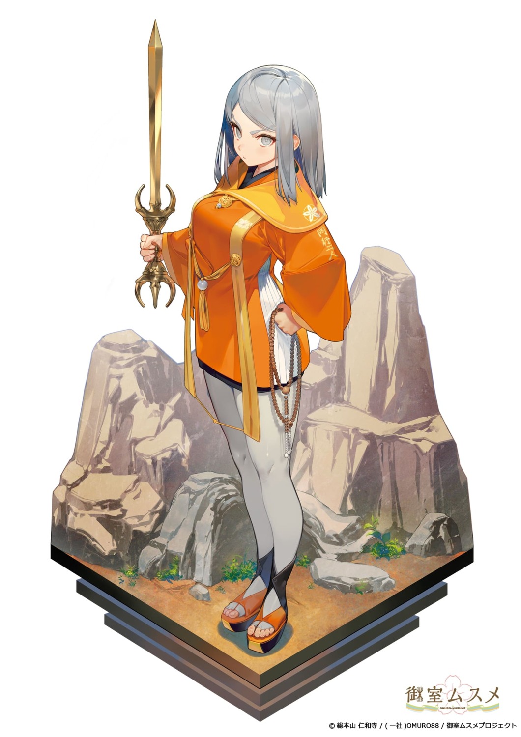 kodama_(wa-ka-me), omuro_musume, pantyhose, sword