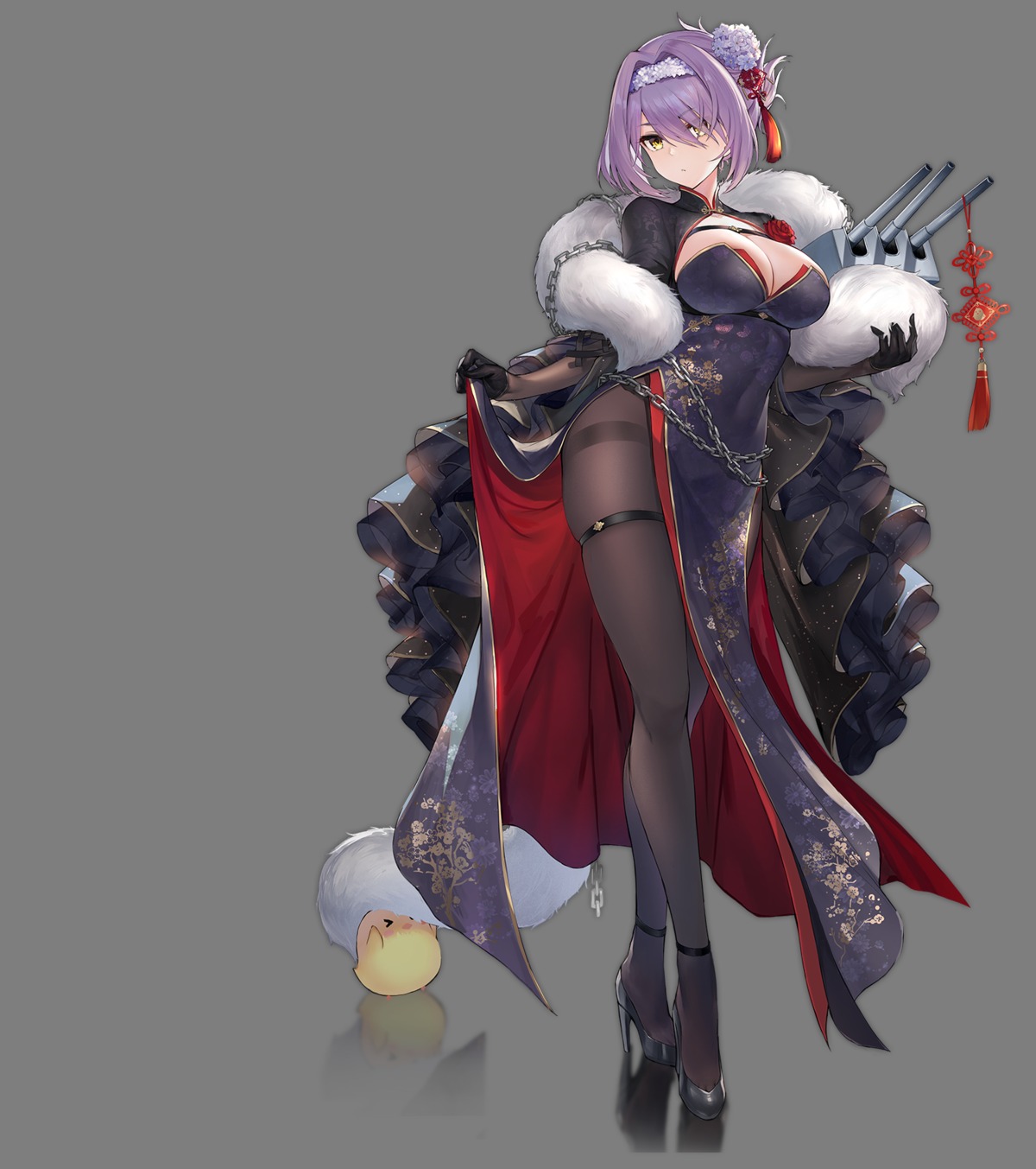 azur_lane, chinadress, garter, gloucester_(azur_lane), heels, inayama, manjuu_(azur_lane), pantyhose, skirt_lift