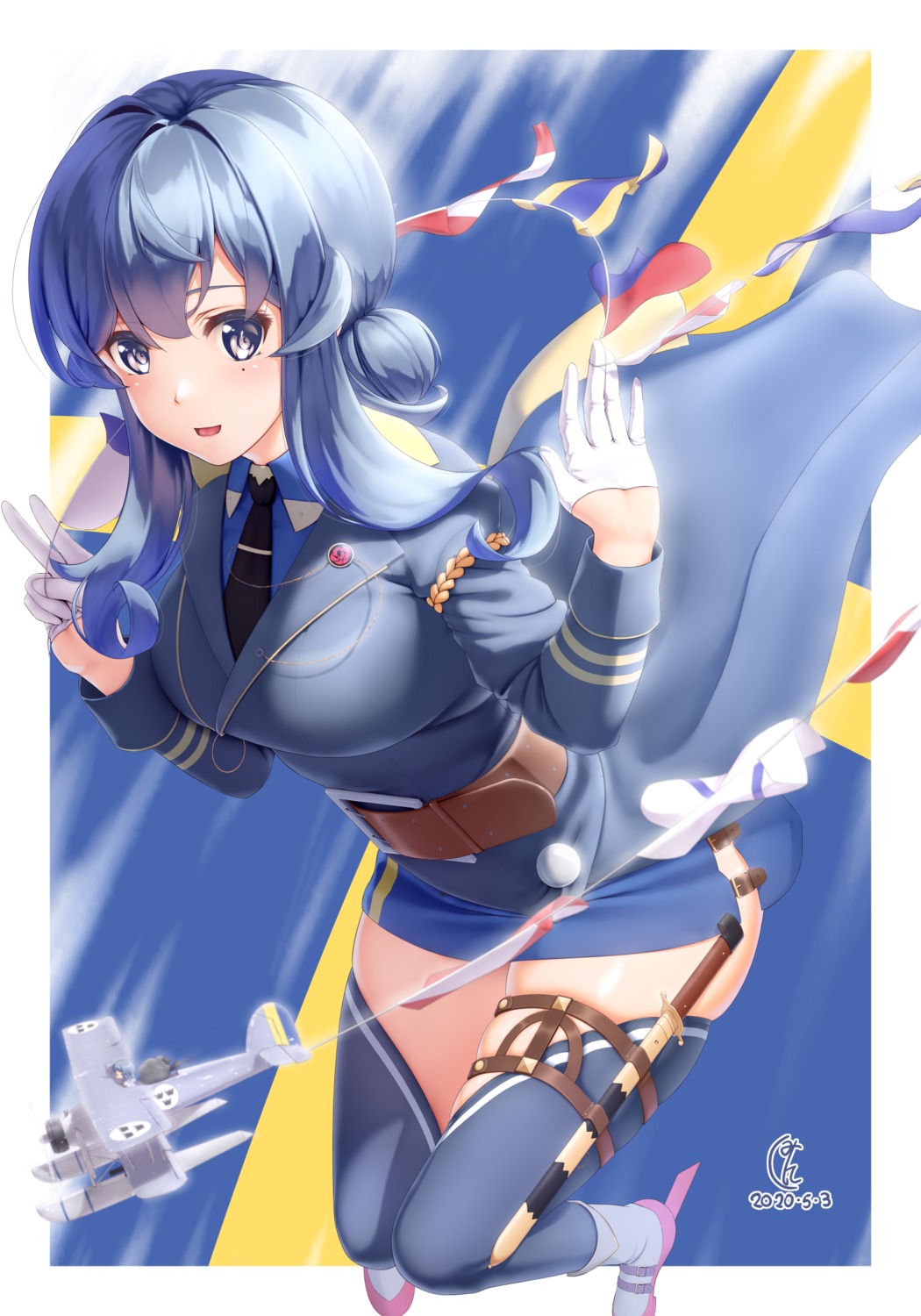 etsunami_kumita, garter, gotland_(kancolle), heels, kantai_collection, sword, thighhighs, uniform