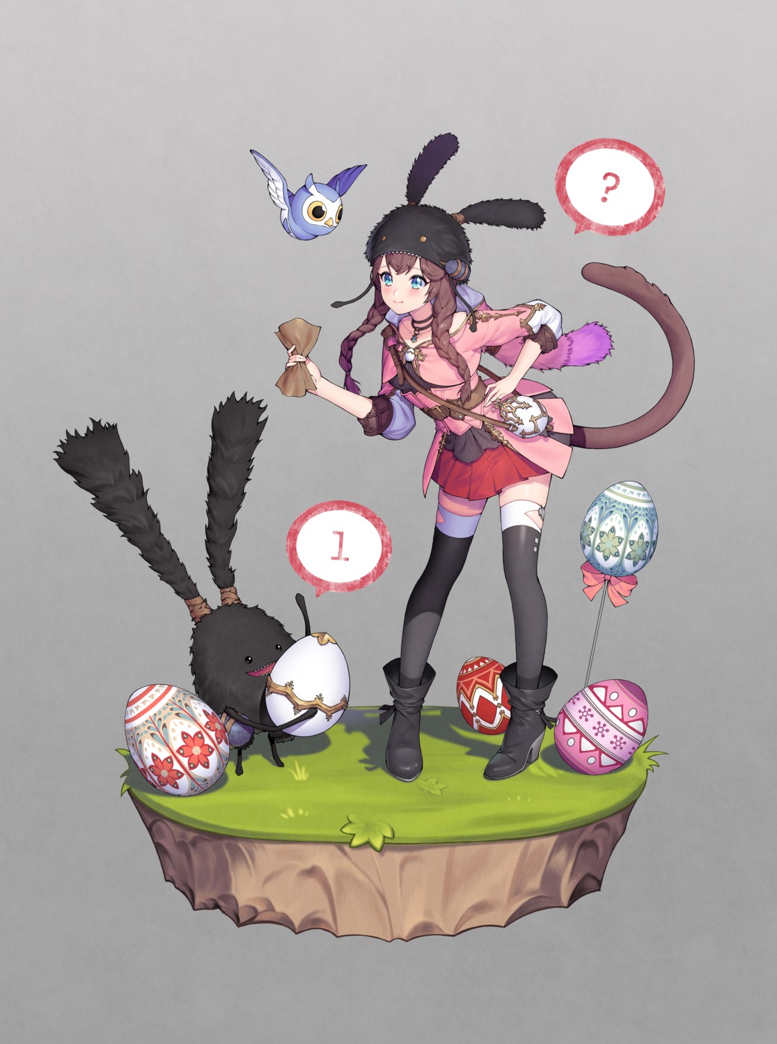animal_ears, bunny_ears, final_fantasy, final_fantasy_xiv, heels, lemonpear, tail, thighhighs