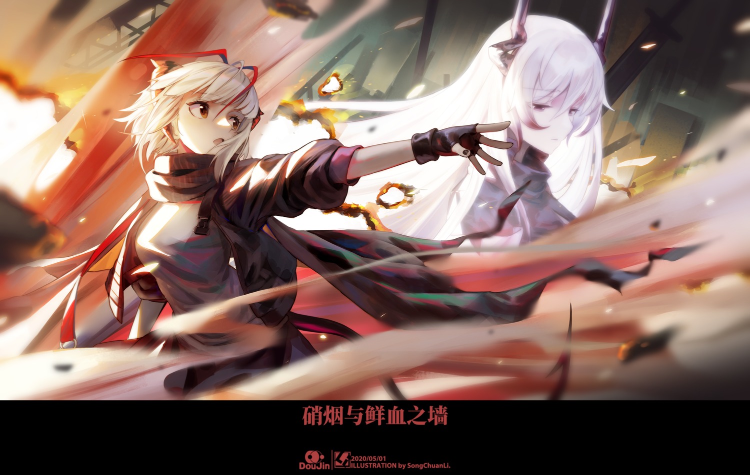 arknights, horns, songchuan_li, w_(arknights)