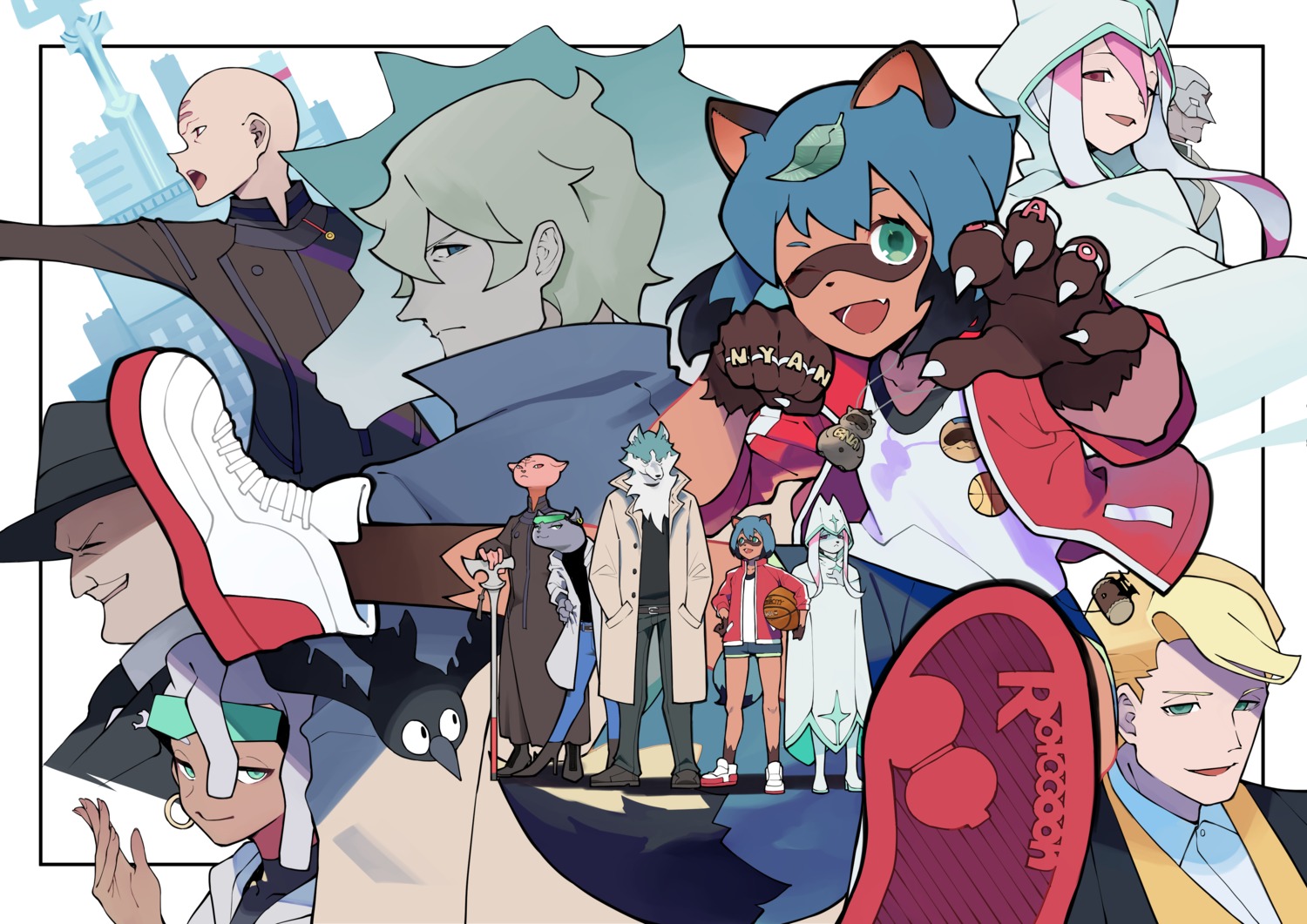 alan_sylvasta, animal_ears, barbara_rose, brand_new_animal, hiwatashi_nazuna, isuzu_(u_isuzu), kagemori_michiru, marie_itami, ogami_shirou, tail