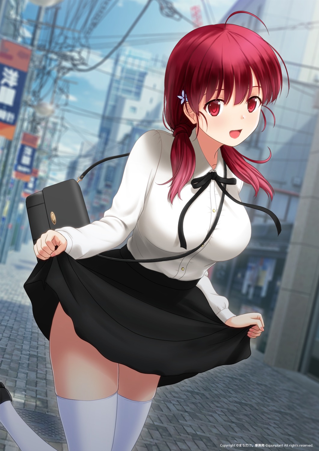 hashima_izumi, saenai_heroine_no_sodatekata, satou_chagashi, skirt_lift, thighhighs