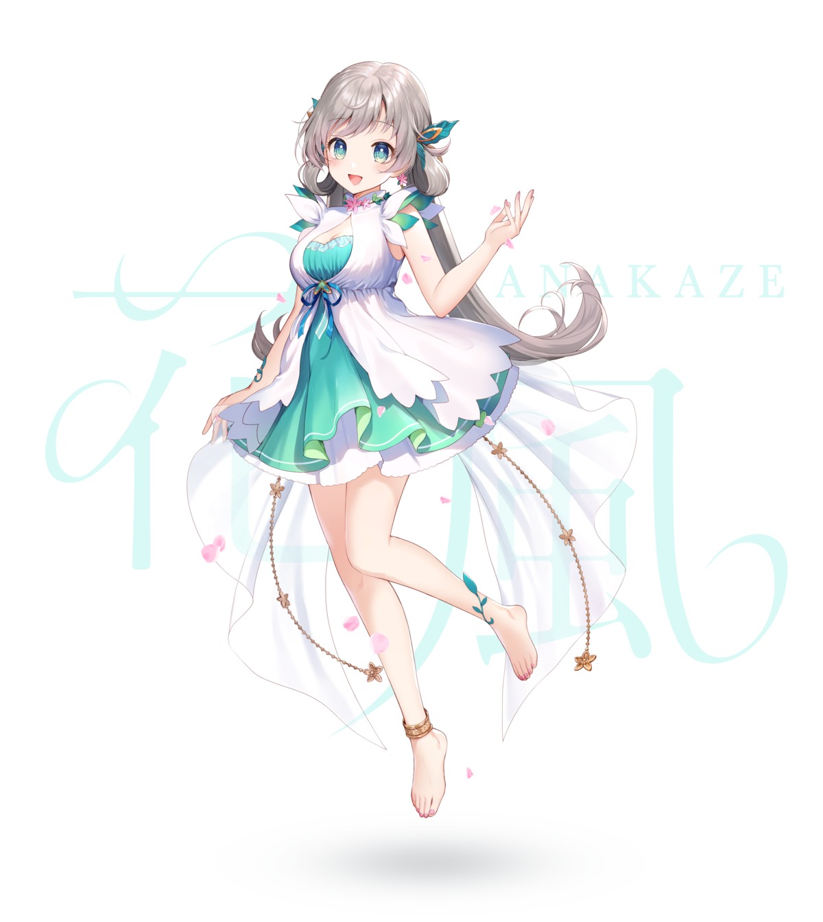 cleavage, dress, hanakaze_rin, hanakaze_rin_(channel), momoshiki_tsubaki