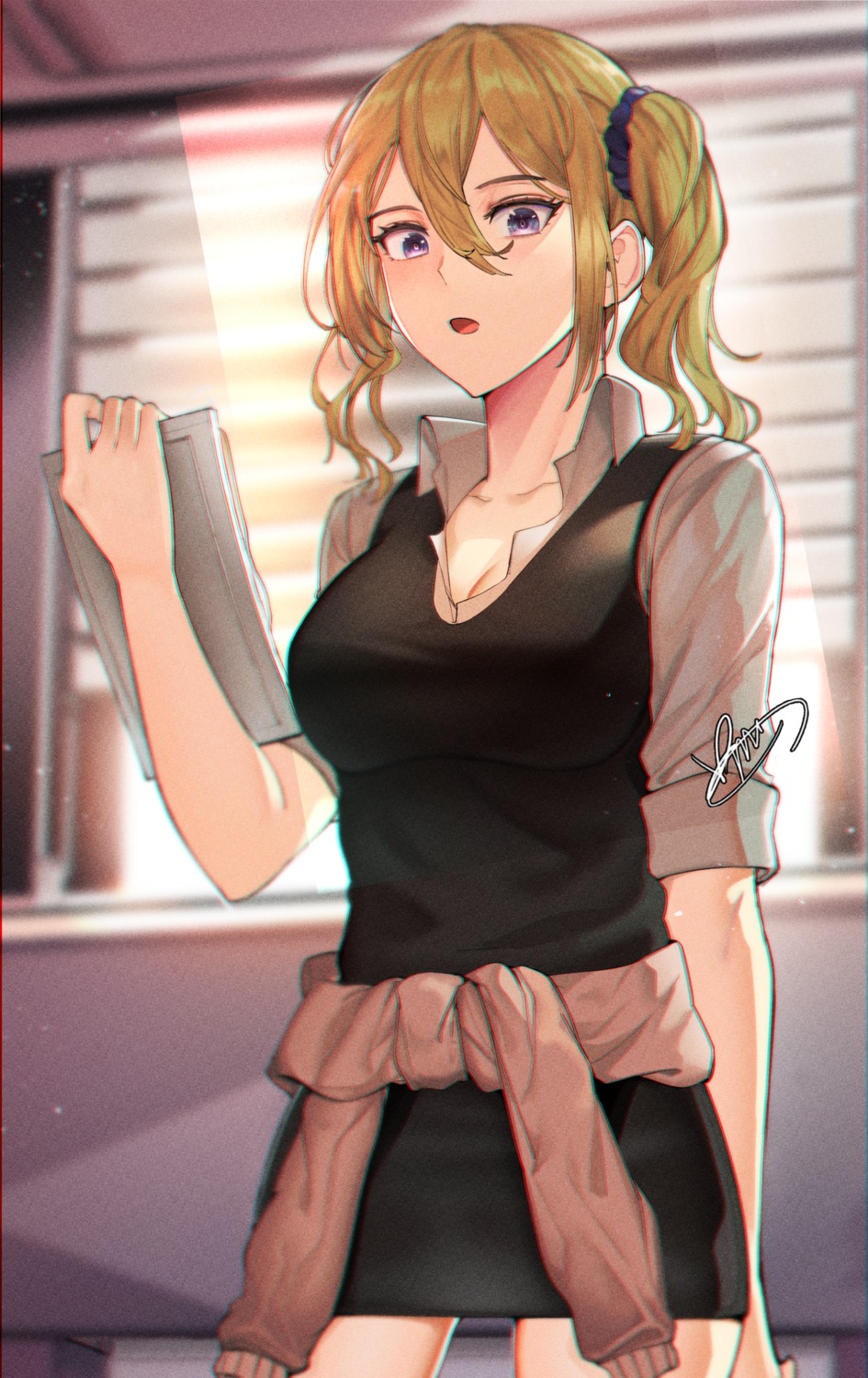 cizzi, cleavage, hayasaka_ai, kaguya-sama_wa_kokurasetai_~tensai-tachi_no_renai_zunousen~, seifuku, sweater
