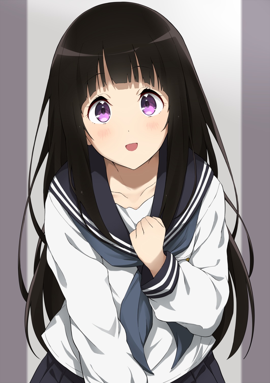 breast_hold, chitanda_eru, hyouka, jampen, seifuku