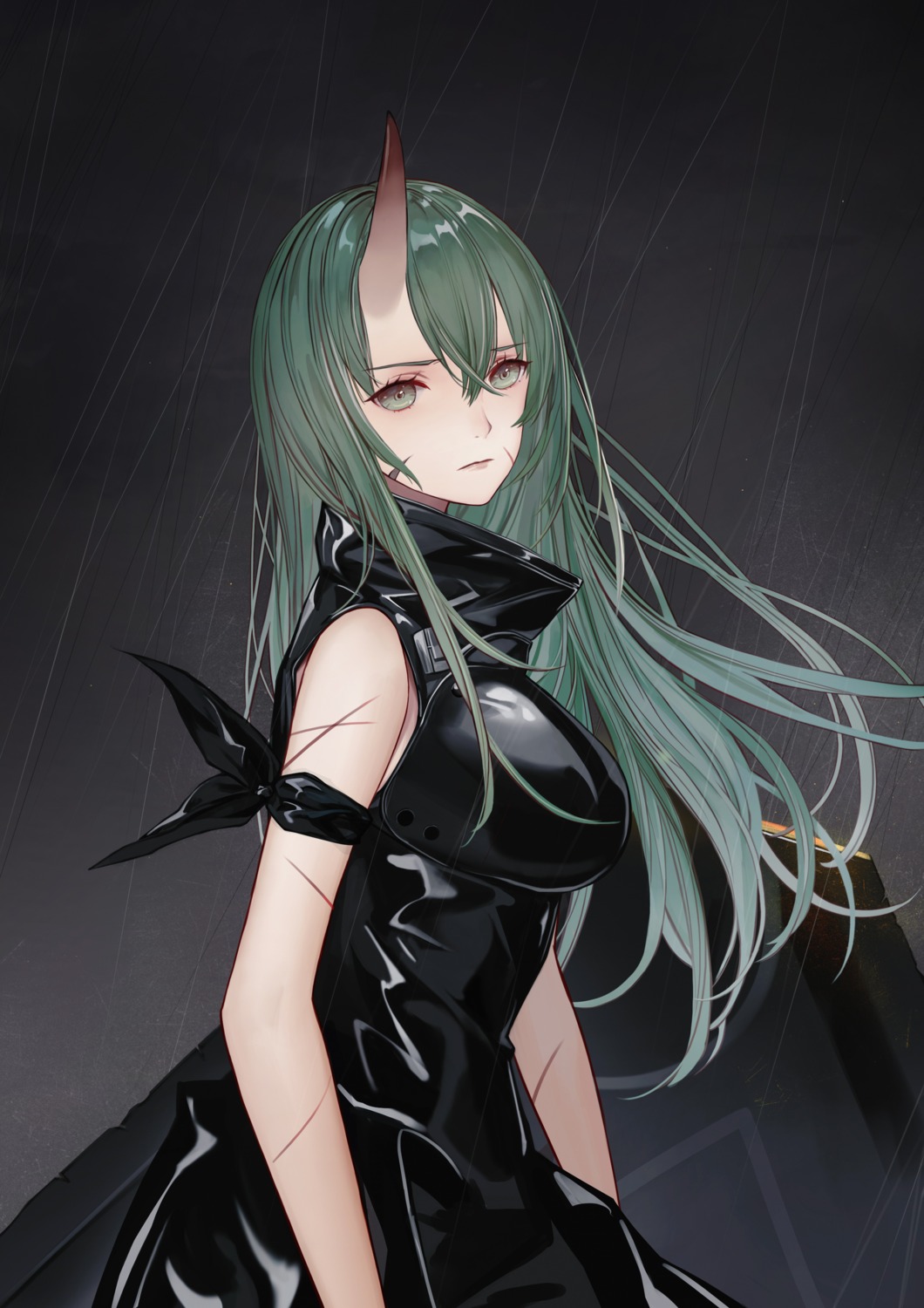 arknights, dress, horns, hoshiguma_(arknights), kelou