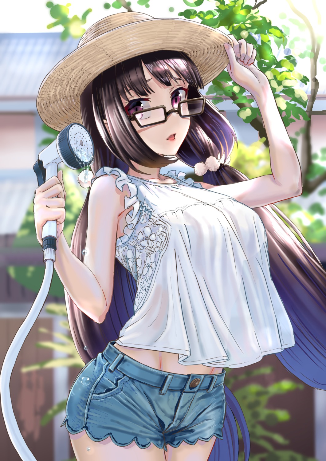 dousunnen, fate/grand_order, megane, osakabehime_(fate), see_through