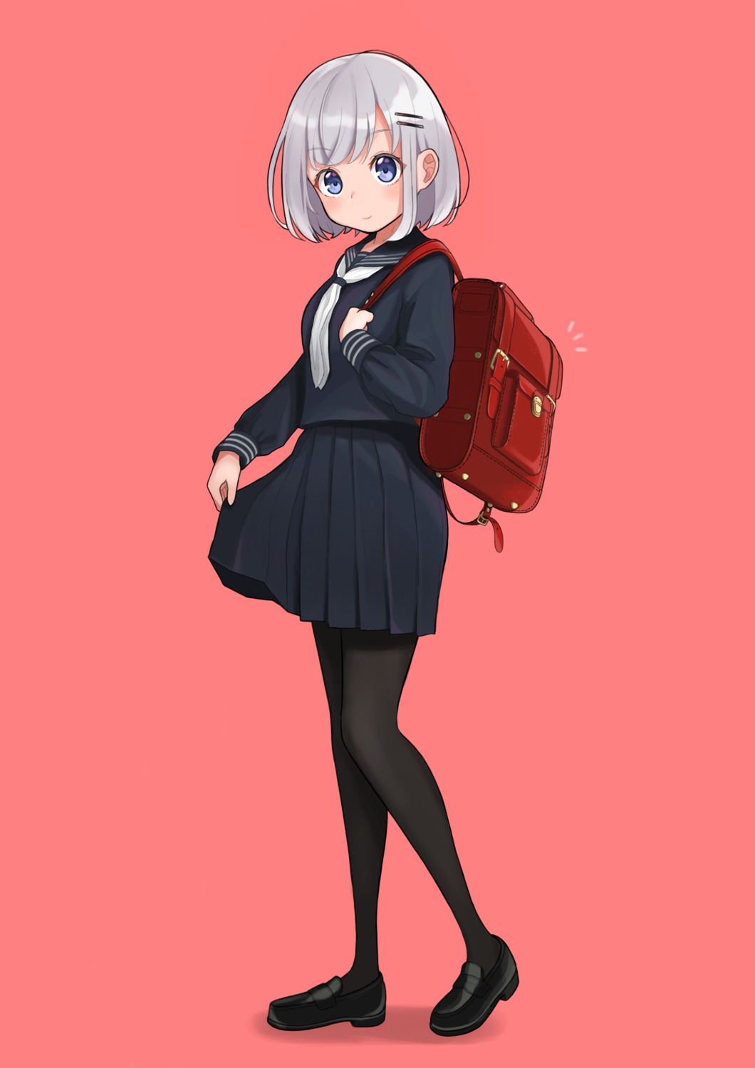 1ssakawaguchi, pantyhose, seifuku, skirt_lift
