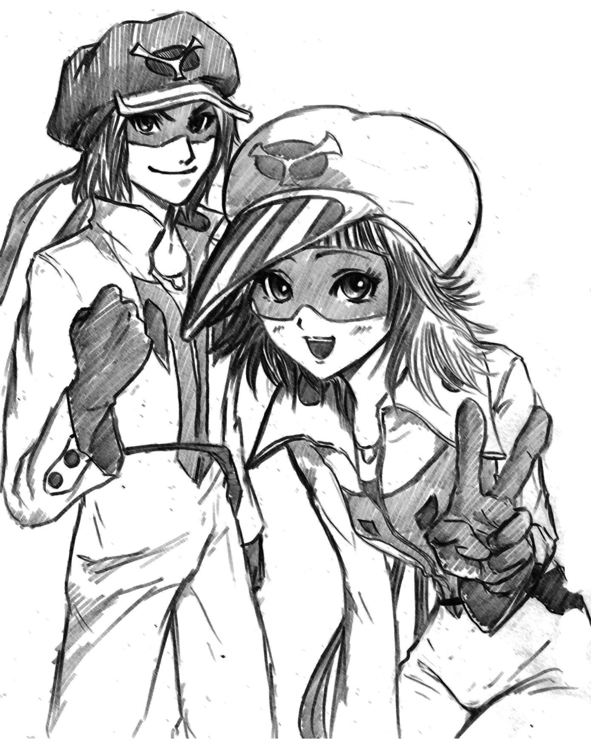 ai_(yatterman), bodysuit, ganchan, megane, monochrome, sketch, tagme, yatterman