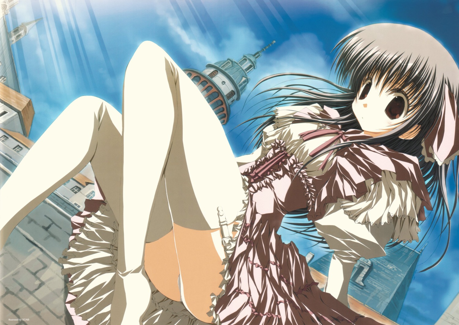 dress, fixed, sca-ji, stockings, thighhighs