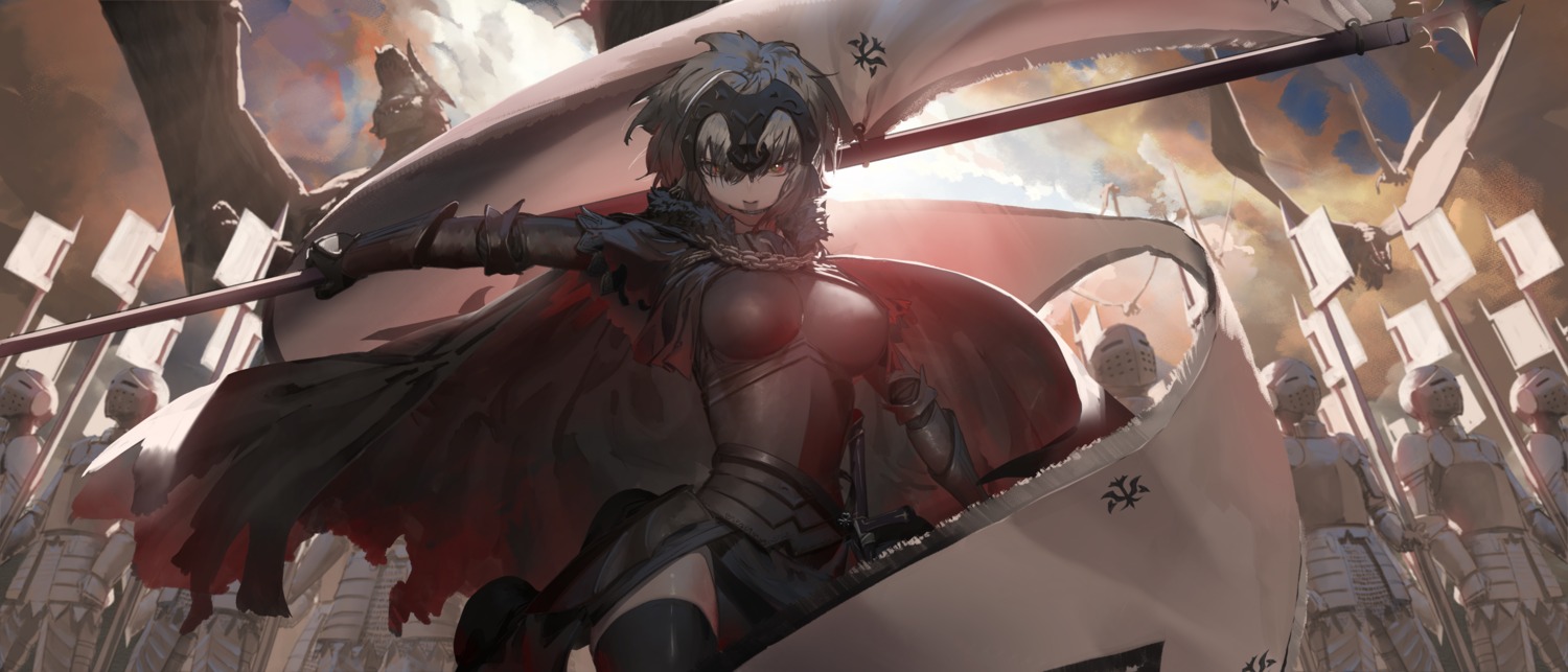 armor, fate/grand_order, jeanne_d'arc, jeanne_d'arc_alter_(fate), namusan1146, thighhighs