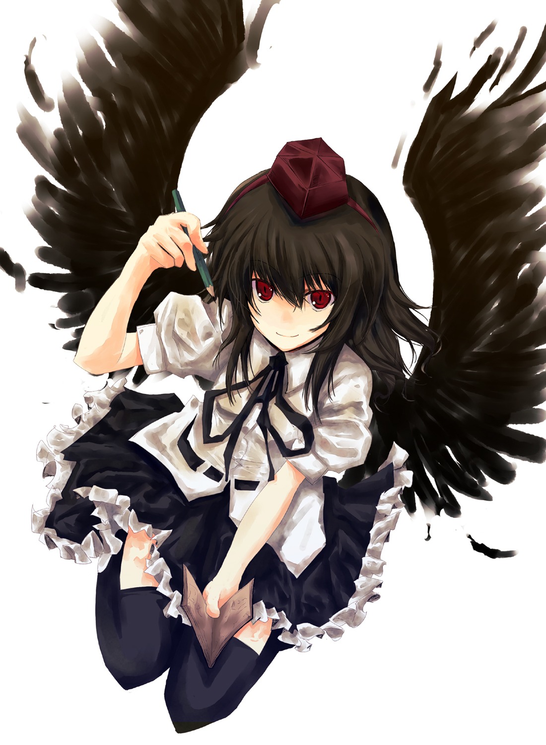 hisago, shameimaru_aya, touhou, wings