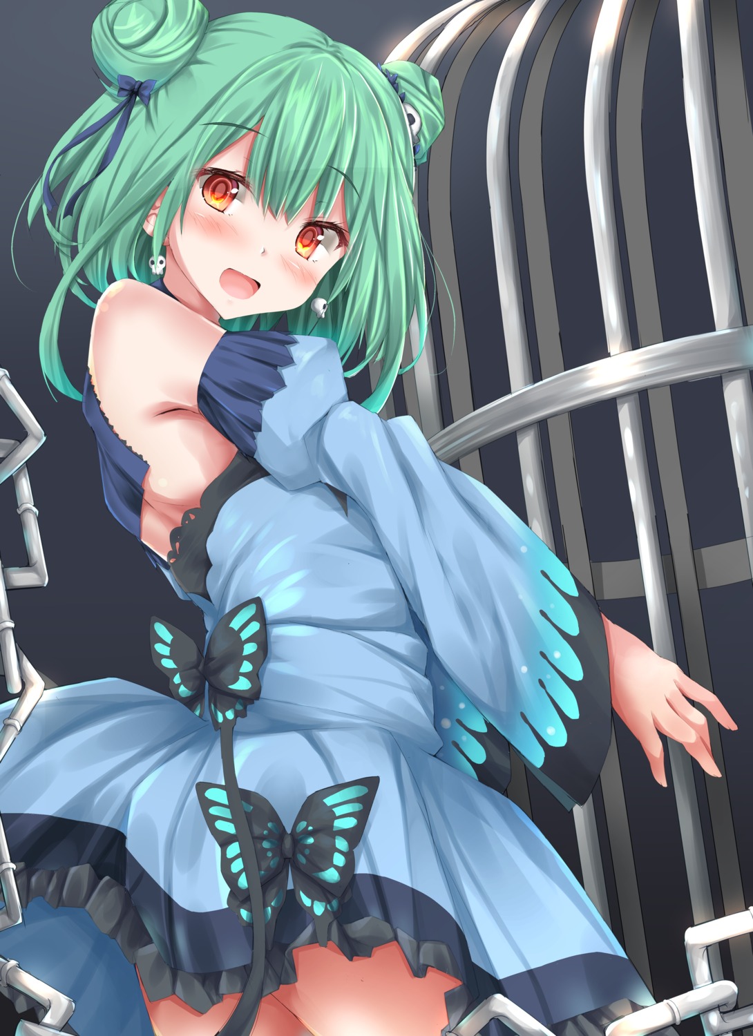 dress, hololive, shiraishi_mamim, skirt_lift, uruha_rushia