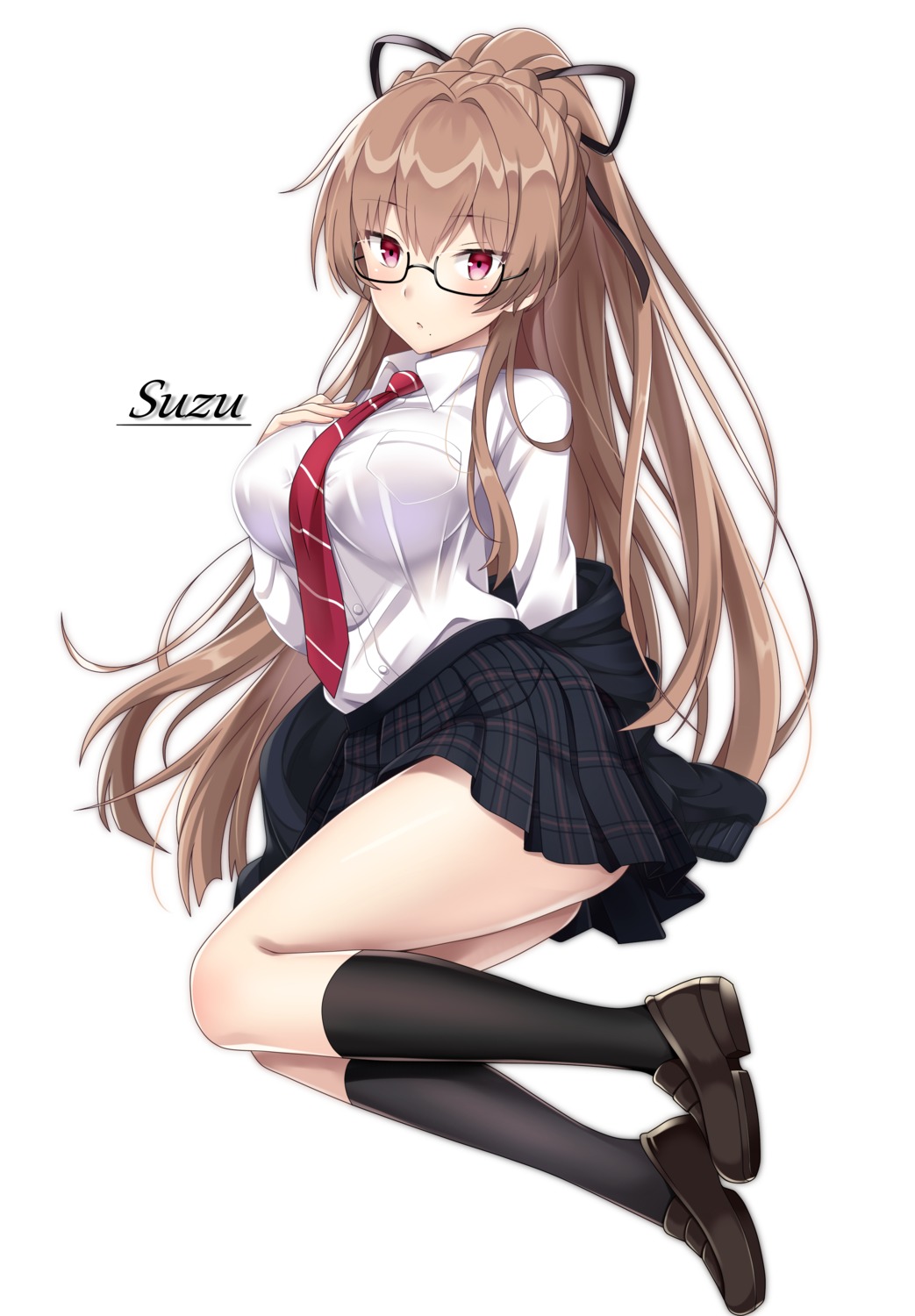 azur_lane, megane, seifuku, skirt_lift, suzumia_(daydream), swiftsure_(azur_lane)