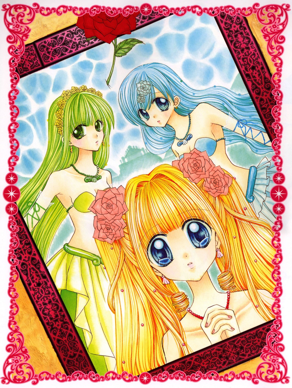 bikini_top, cleavage, hanamori_pink, houshou_hanon, mermaid, mermaid_melody_pichi_pichi_pitch, monster_girl, nanami_luchia