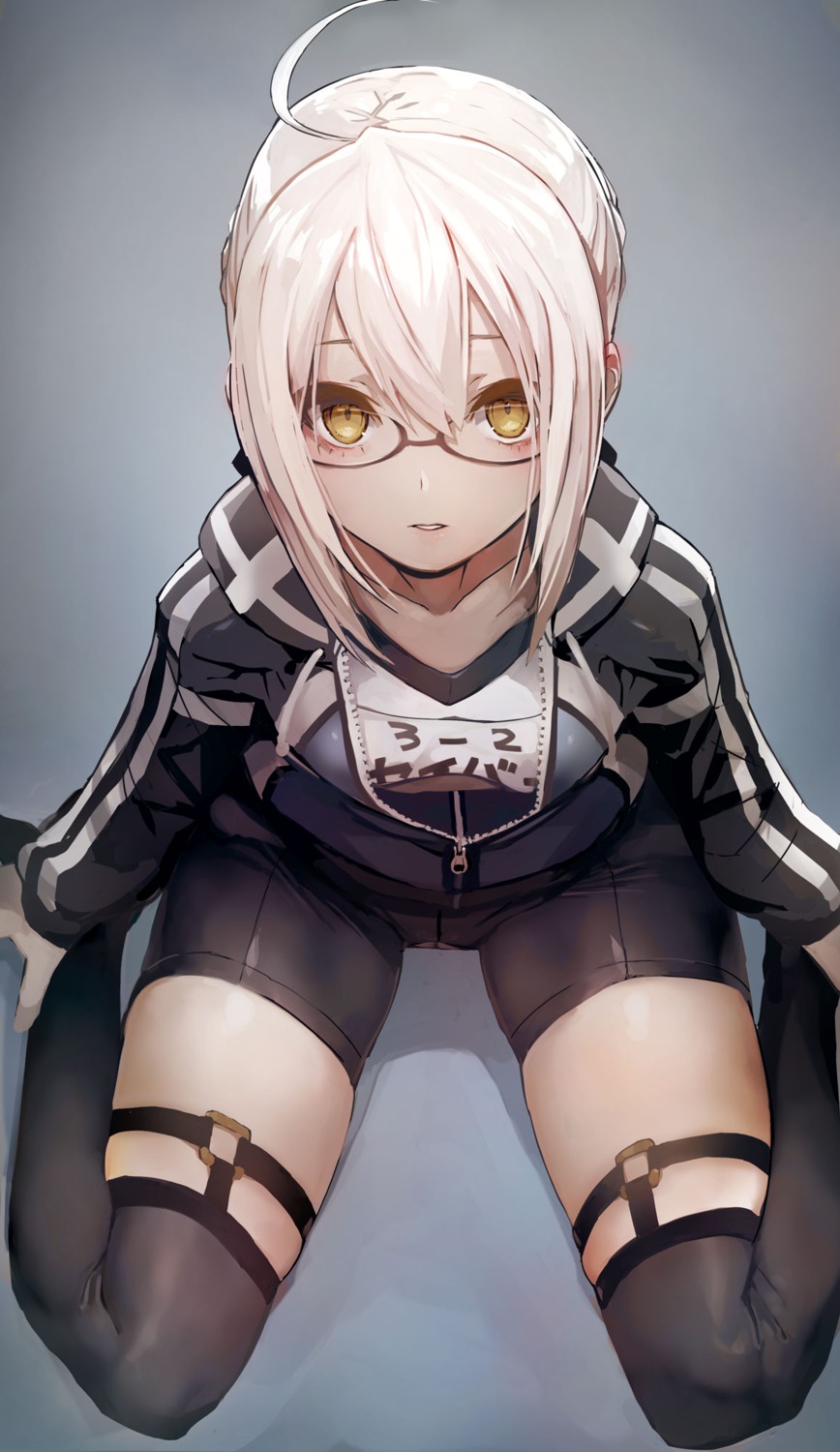 bike_shorts, fate/grand_order, garter, heroine_x_alter, megane, stockings, taishi_(picchiridou), thighhighs