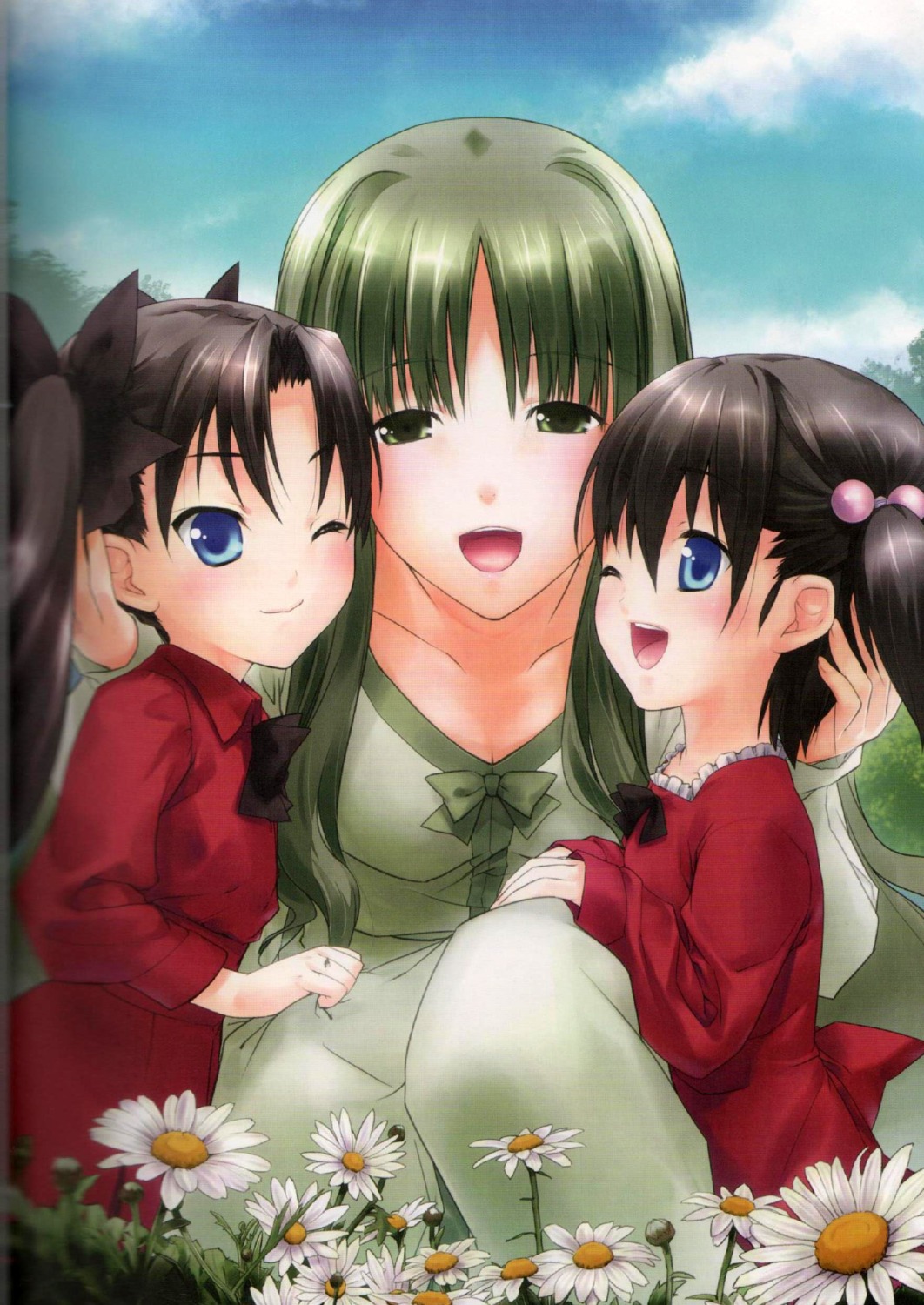 binding_discoloration, fate/stay_night, fate/zero, matou_sakura, minamino_kanata, toosaka_aoi, toosaka_rin