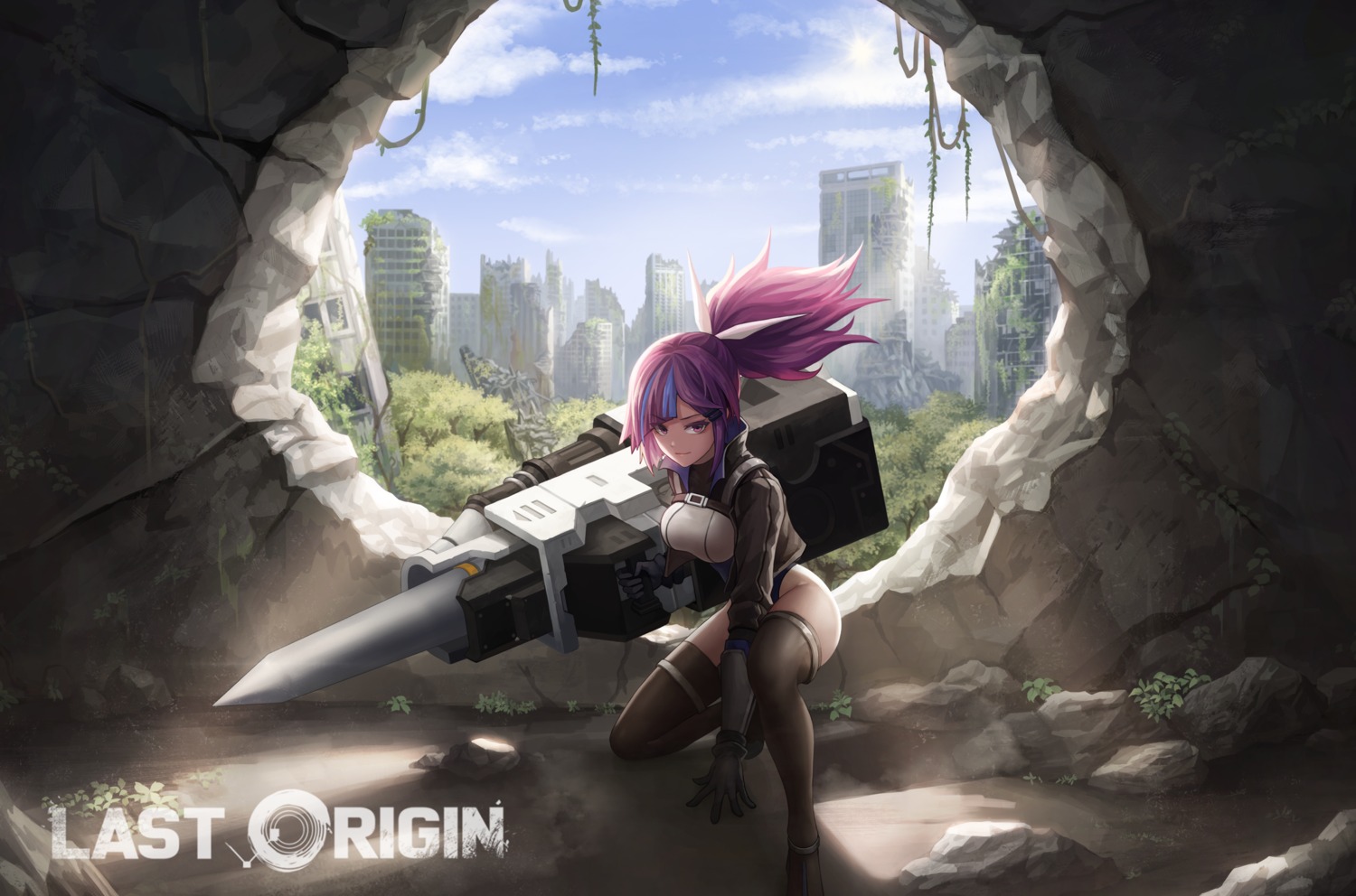 last_origin, t-60_bulgasari, tagme, thighhighs, weapon