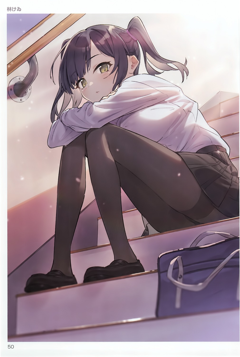 hayashi_kei, pantsu, pantyhose, seifuku, skirt_lift, toranoana