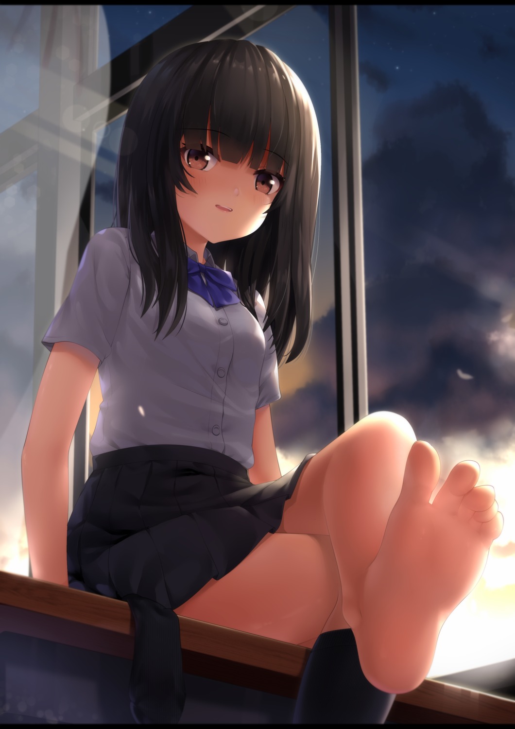 feet, seifuku, skirt_lift, too-ye