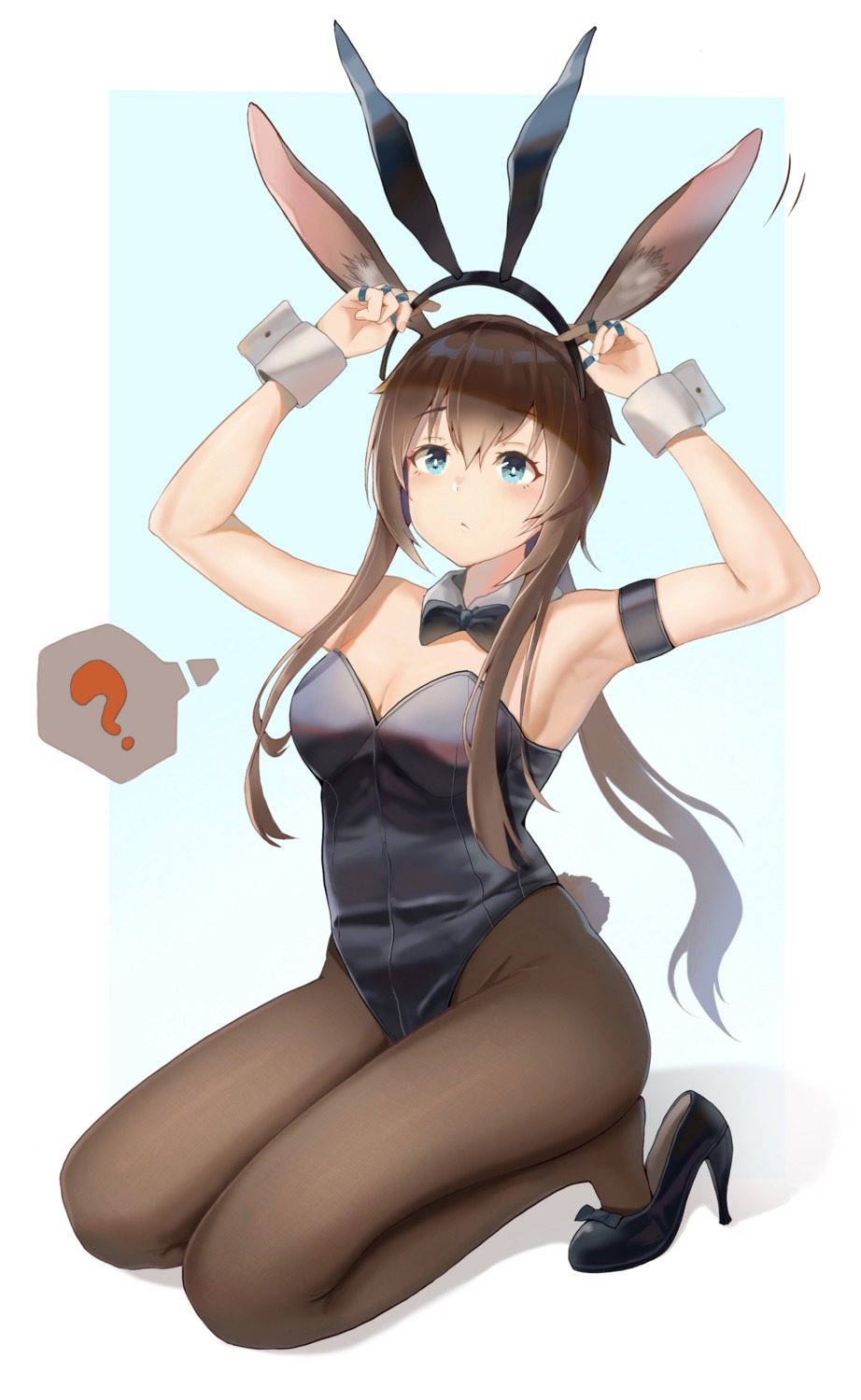amiya_(arknights), animal_ears, arknights, bunny_ears, bunny_girl, heels, pantyhose, tail