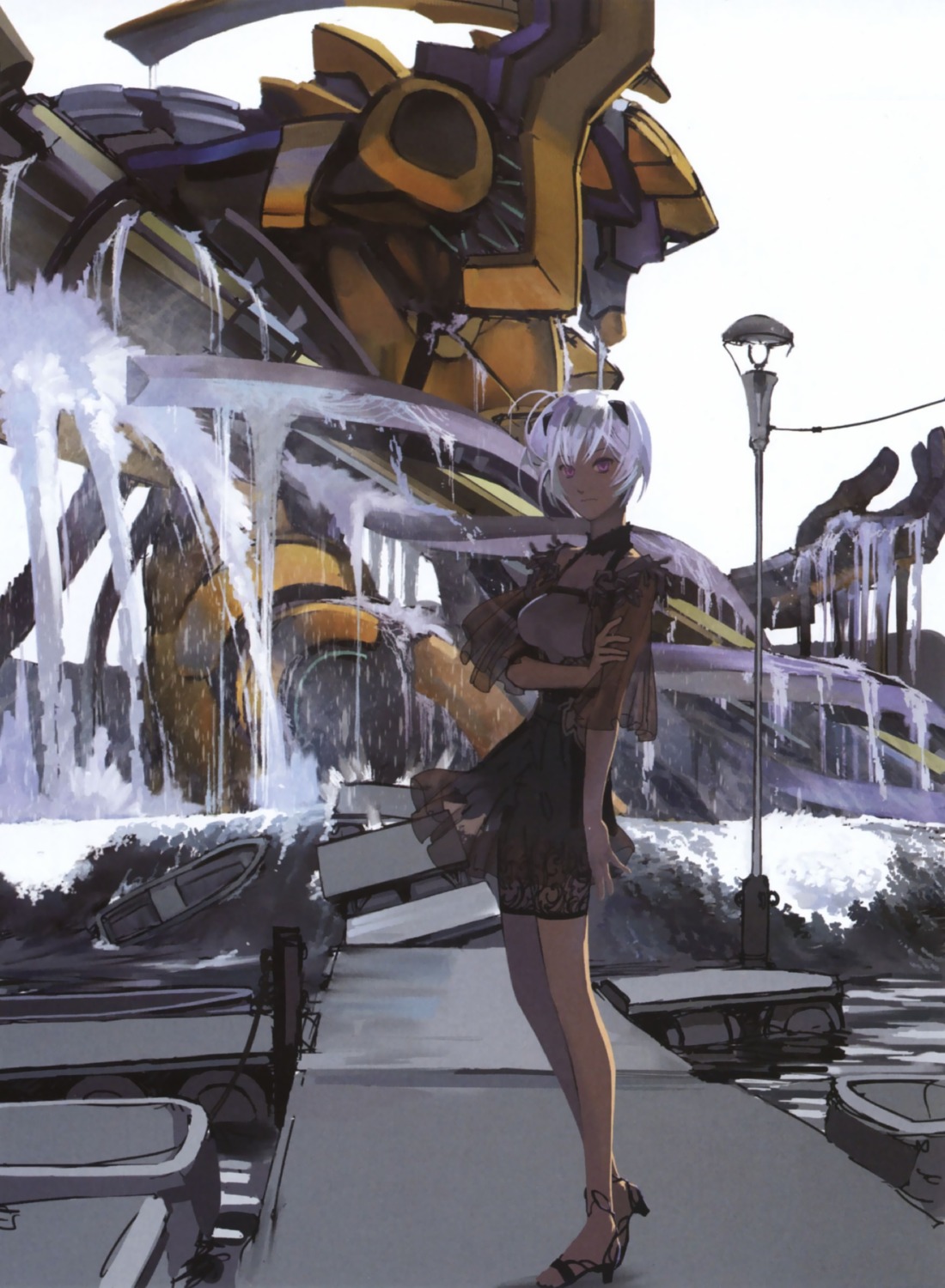 ayanami_rei, eva_0.0_mutant, heels, mecha, neon_genesis_evangelion, see_through, skirt_lift, yamashita_ikuto
