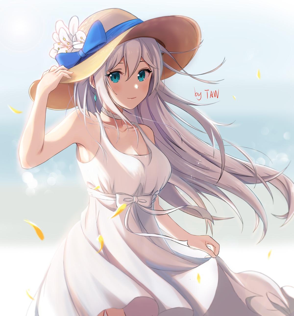 benghuai_xueyuan, cleavage, dress, honkai_impact, skirt_lift, summer_dress, taw_(993004677)