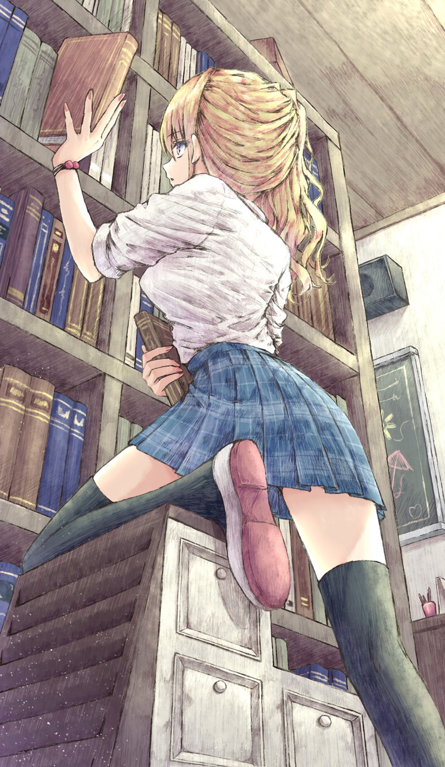 aramachi, seifuku, thighhighs