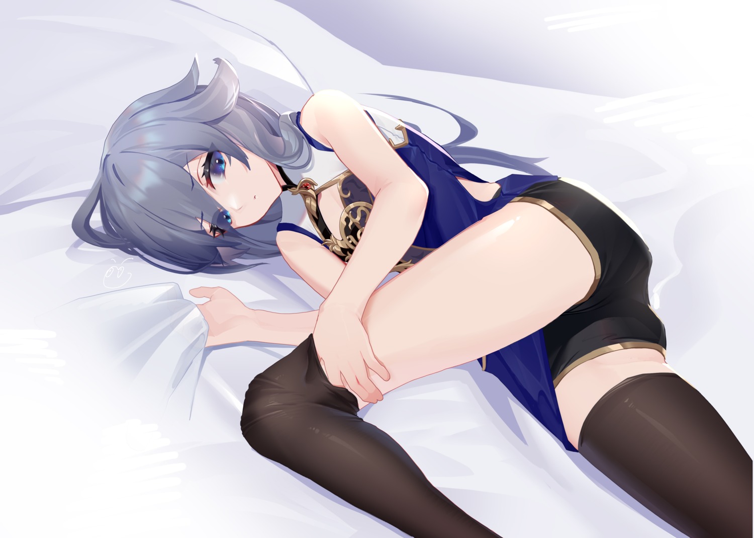 benghuai_xueyuan, chinadress, cleavage, fu_hua, honkai_impact, skirt_lift, thighhighs, wucanming