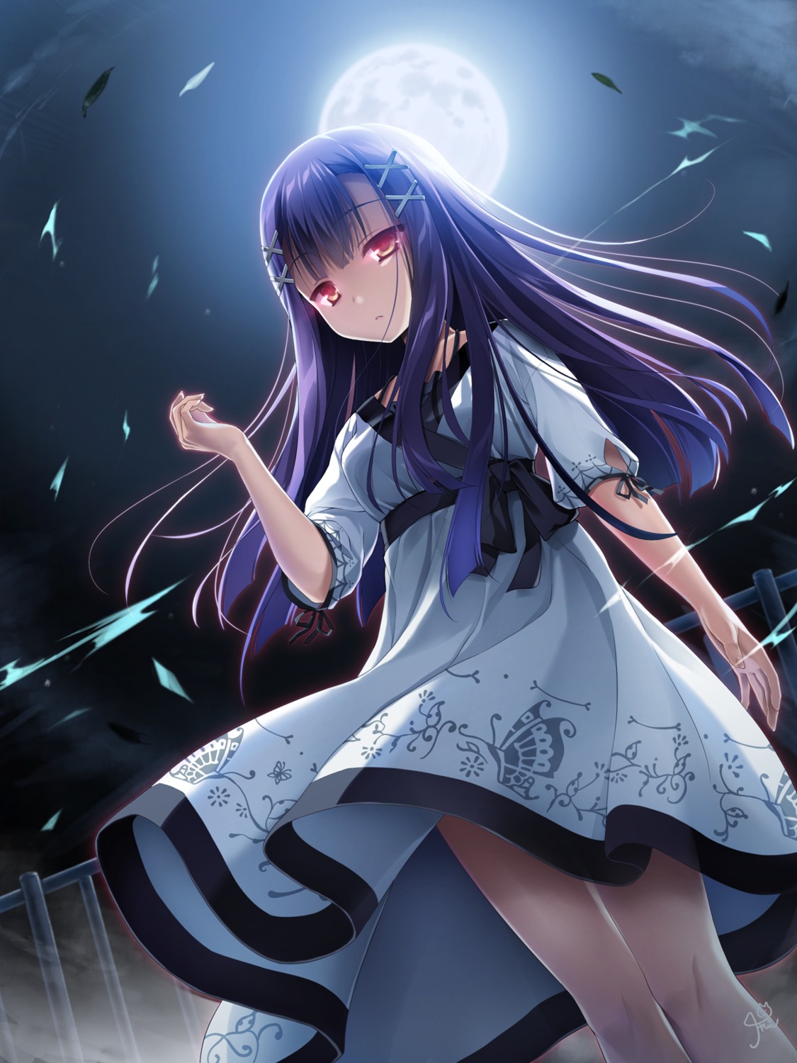 chaamii, dress, empty_x_embryo, himukai_momiji, skirt_lift