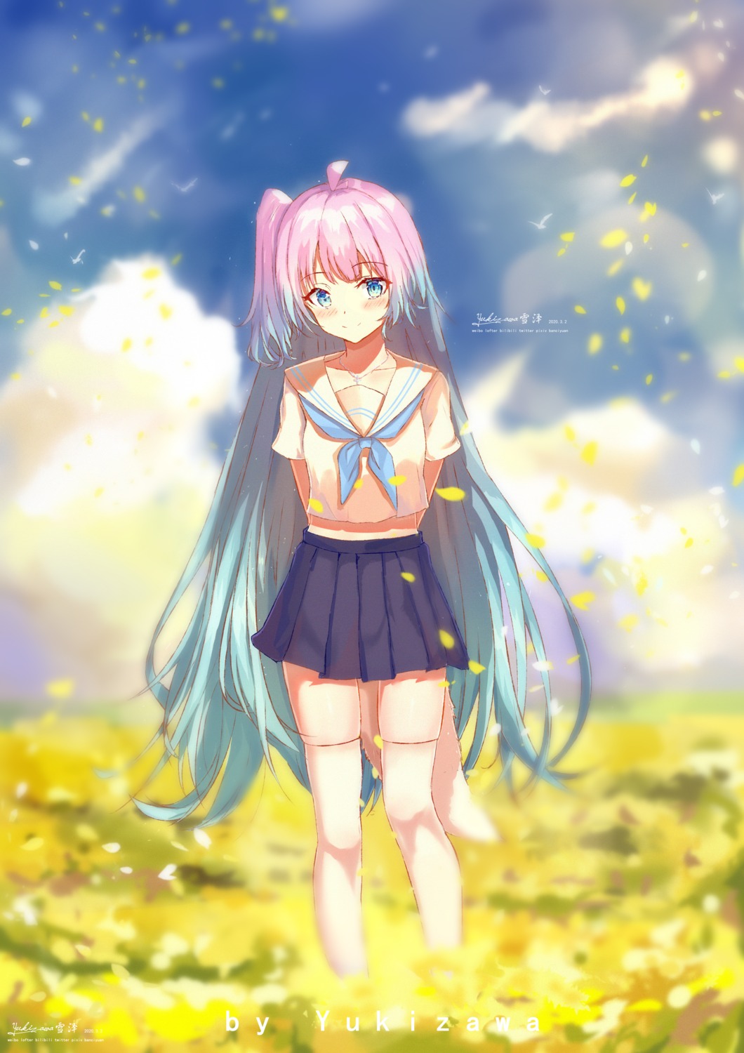 seifuku, thighhighs, yukizawa