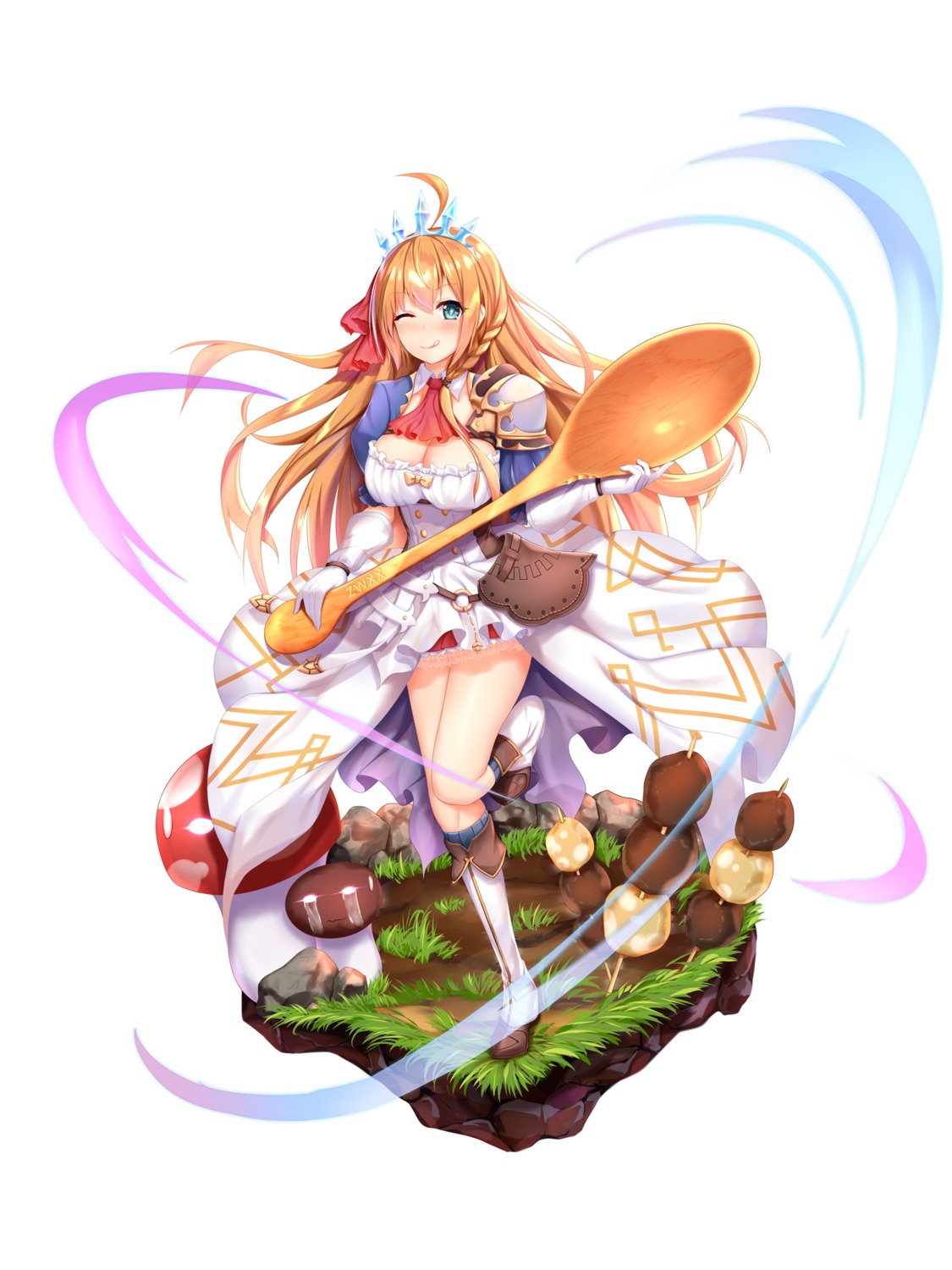 armor, chao_wu_xing_xian, cleavage, pecorine, princess_connect!, princess_connect!_re:dive