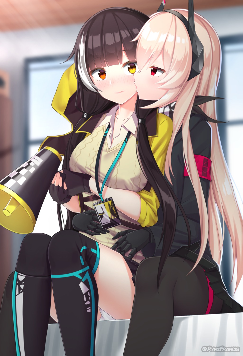 garter, girls_frontline, heterochromia, m4_sopmod_ii_(girls_frontline), pantsu, pantyhose, ro635_(girls_frontline), rynzfrancis
