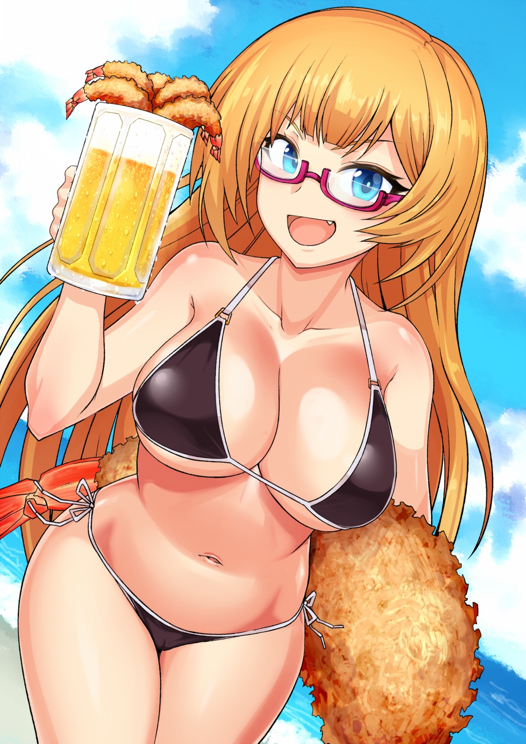 bikini, friday_(granblue_fantasy), granblue_fantasy, megane, swimsuits, zasshu_nigou