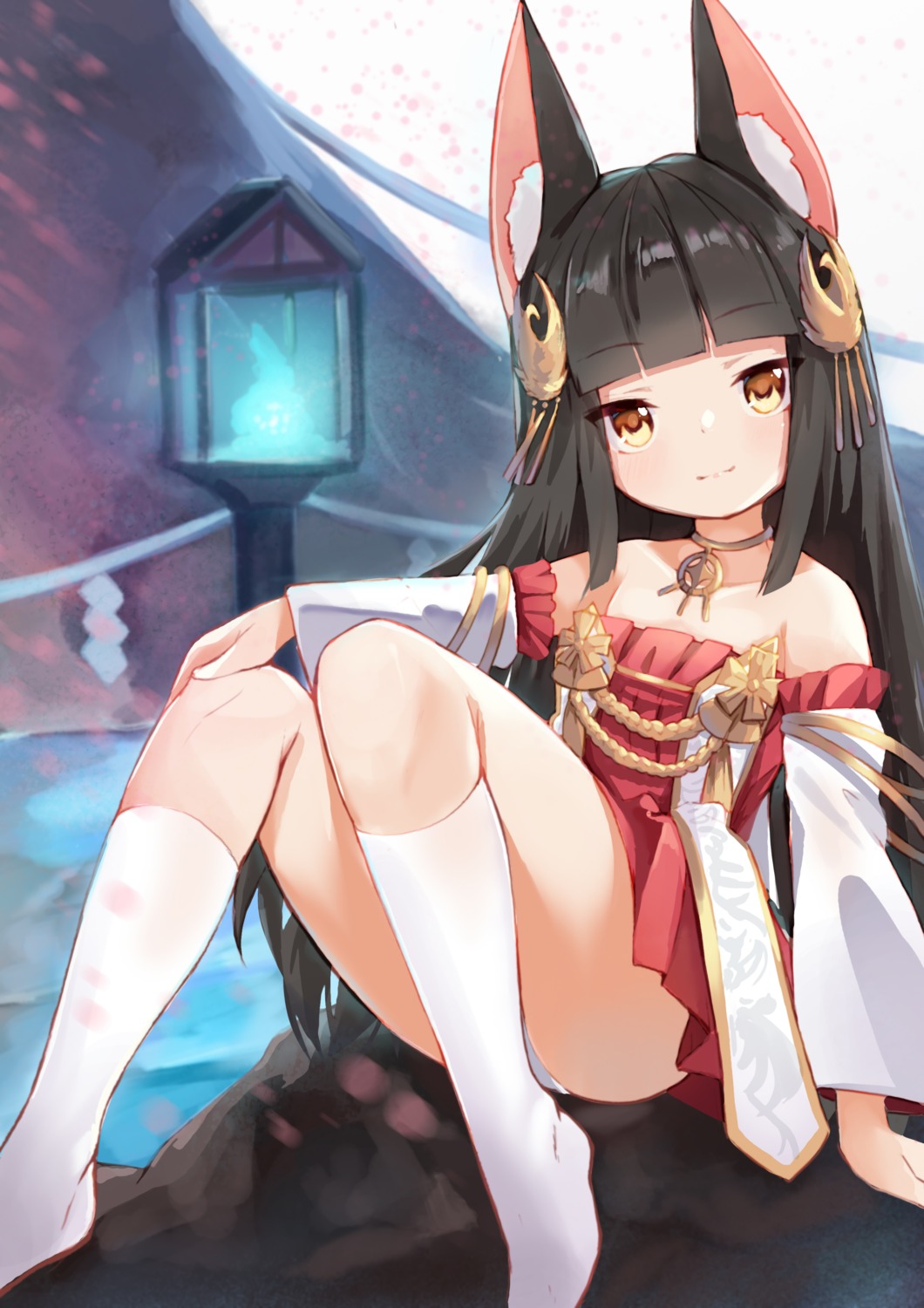 animal_ears, azur_lane, japanese_clothes, nagato_(azur_lane), pantsu, piliheros2000, skirt_lift