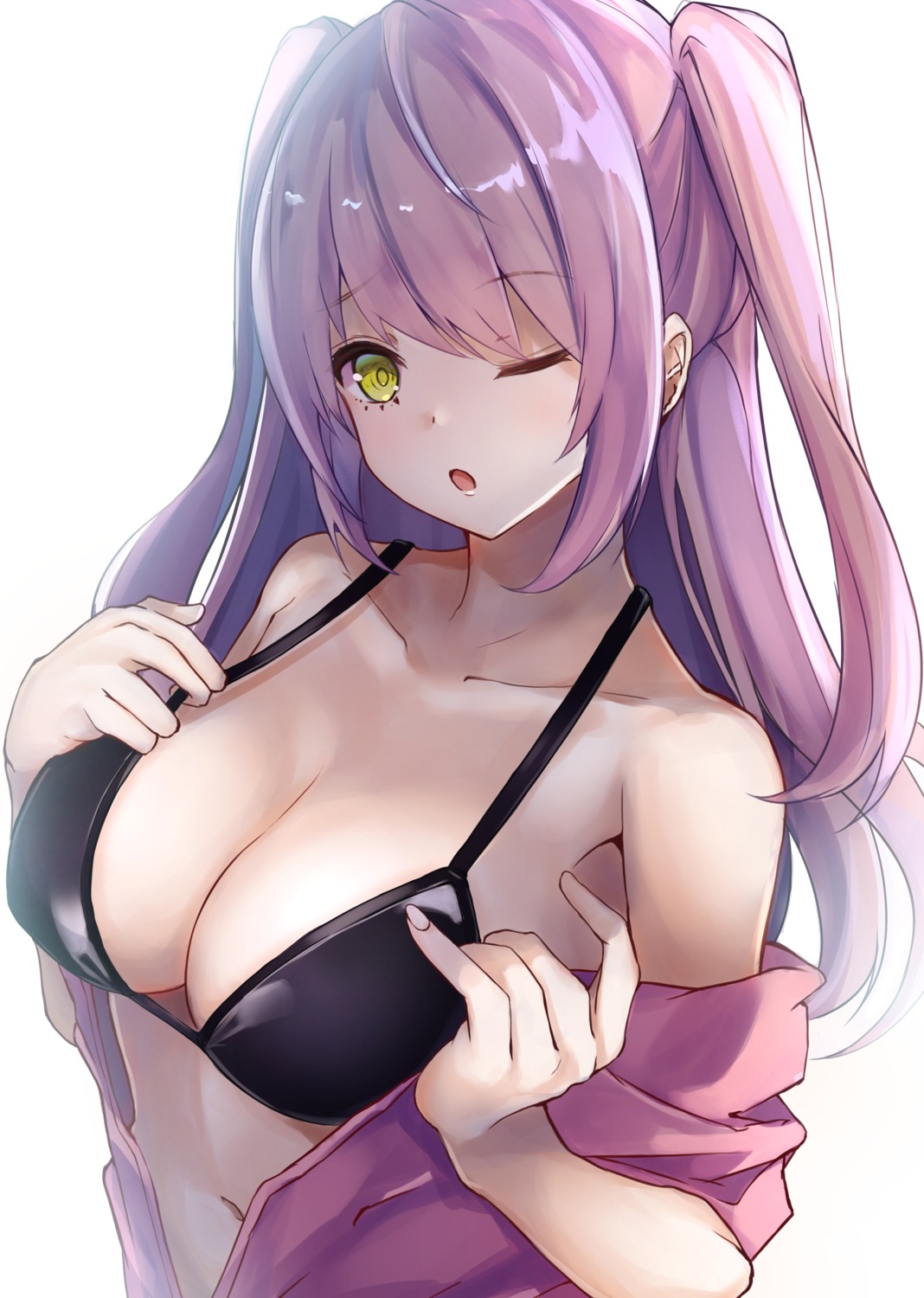 bikini_top, cleavage, kurohikage, open_shirt, swimsuits