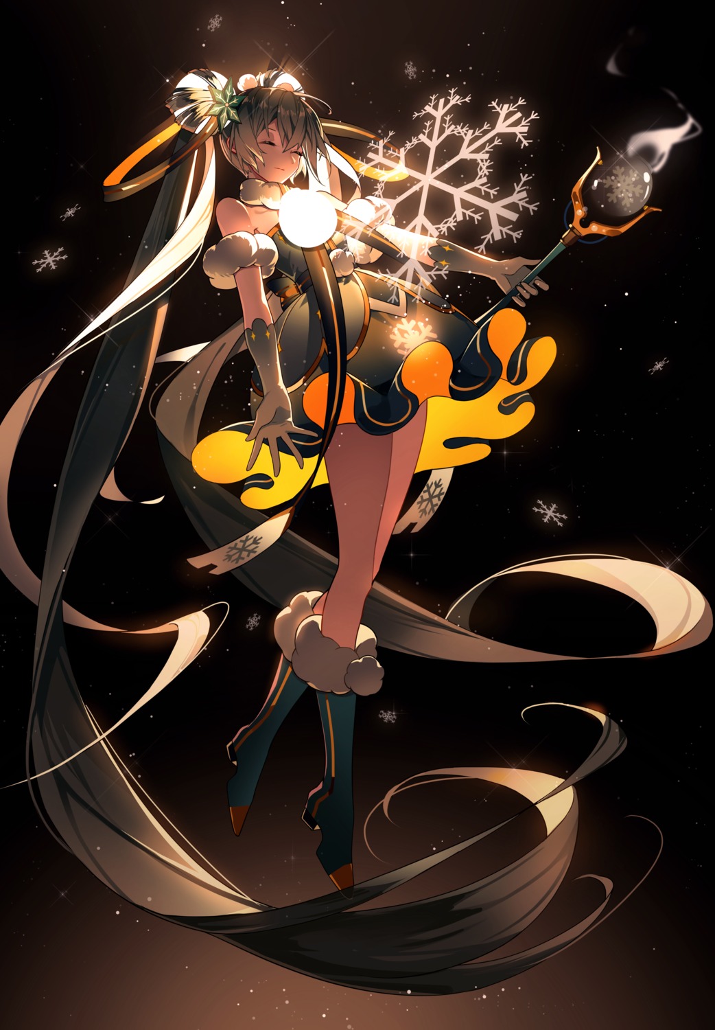 hatsune_miku, heels, kazenemuri, vocaloid, weapon, yuki_miku