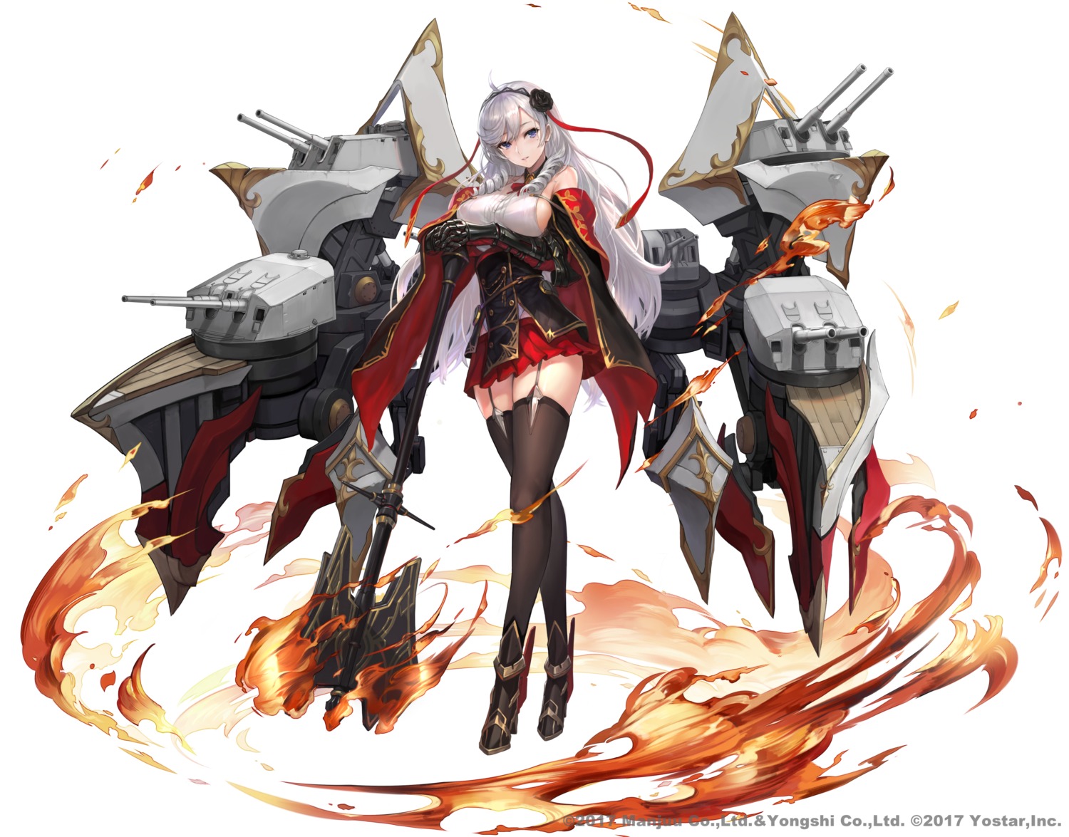 algerie_(azur_lane), armor, azur_lane, heels, stockings, thighhighs, weapon, yoshiku