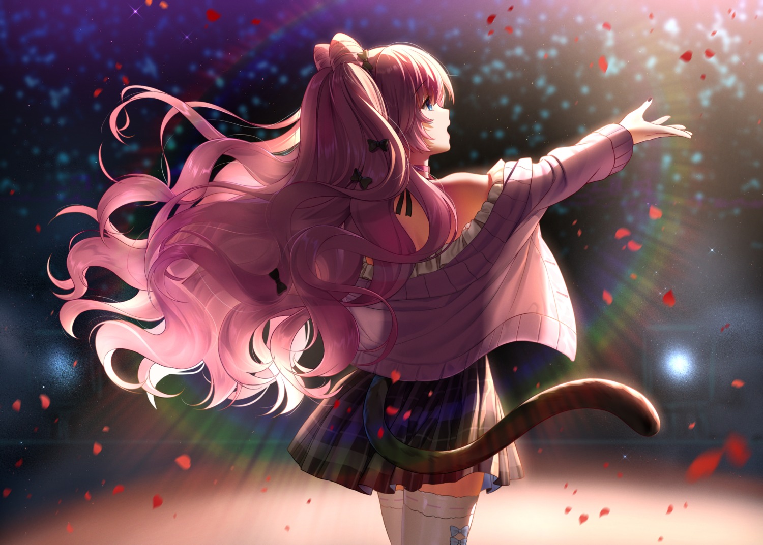 broken_delusion, haneru, sweater, tail, thighhighs