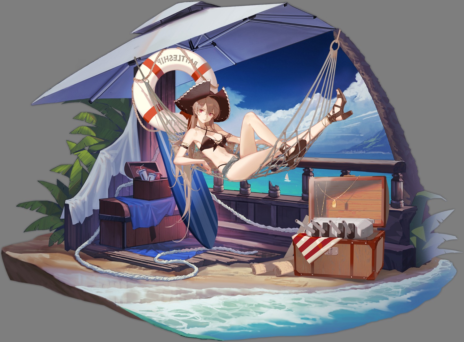 ask_(askzy), azur_lane, bikini, heels, jean_bart_(azur_lane), swimsuits, transparent_png