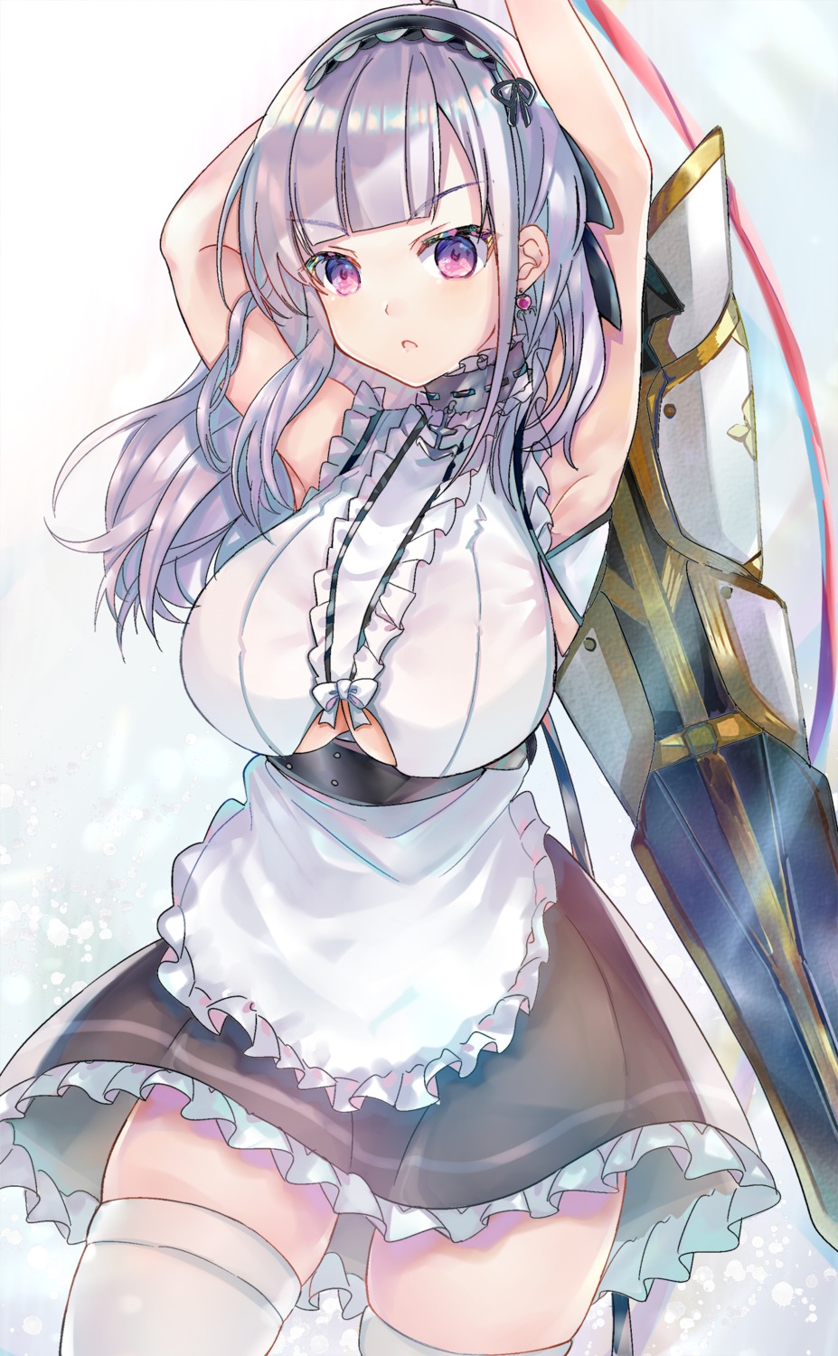 azur_lane, dido_(azur_lane), maid, shibaebi_(yasaip_game), sword, thighhighs