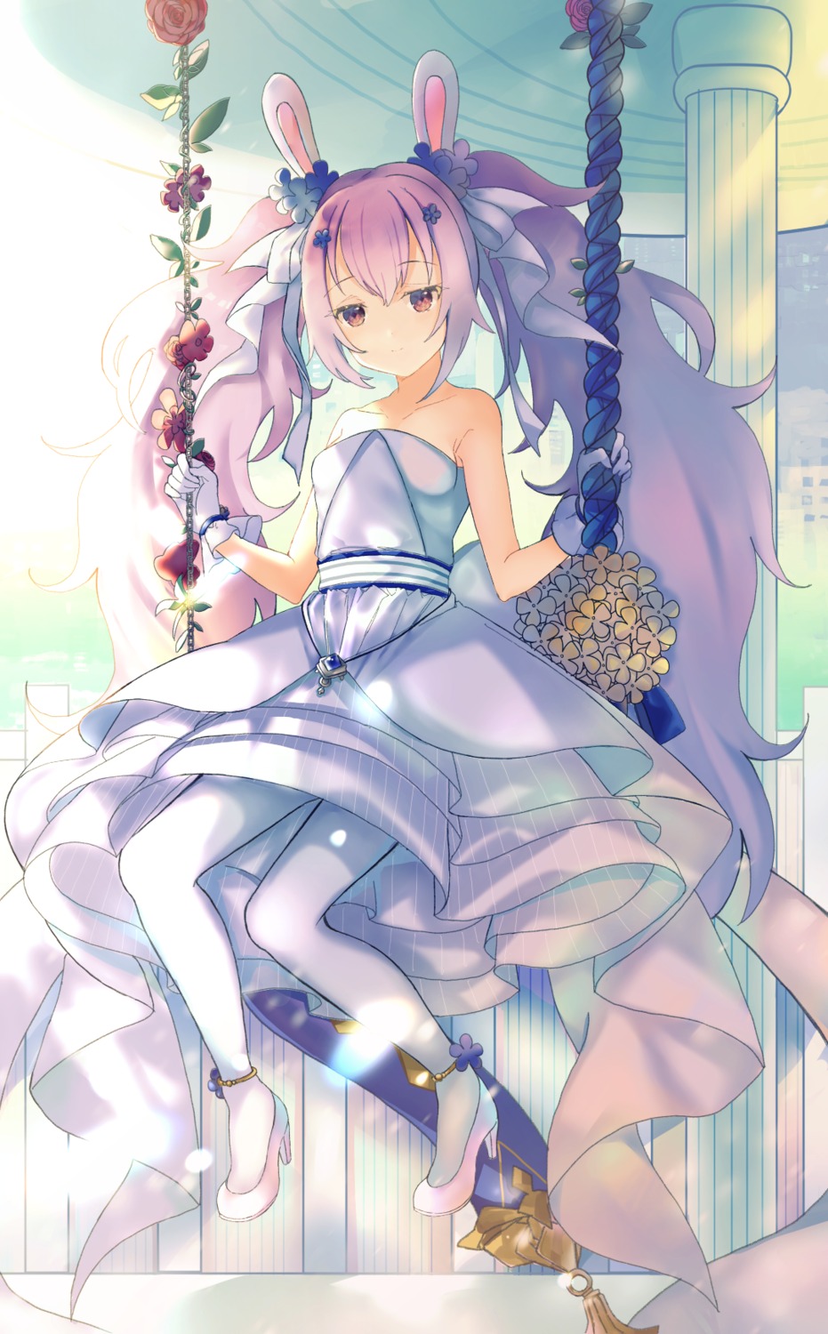 animal_ears, azur_lane, bunny_ears, dress, heels, laffey_(azur_lane), pantyhose, shibaebi_(yasaip_game)