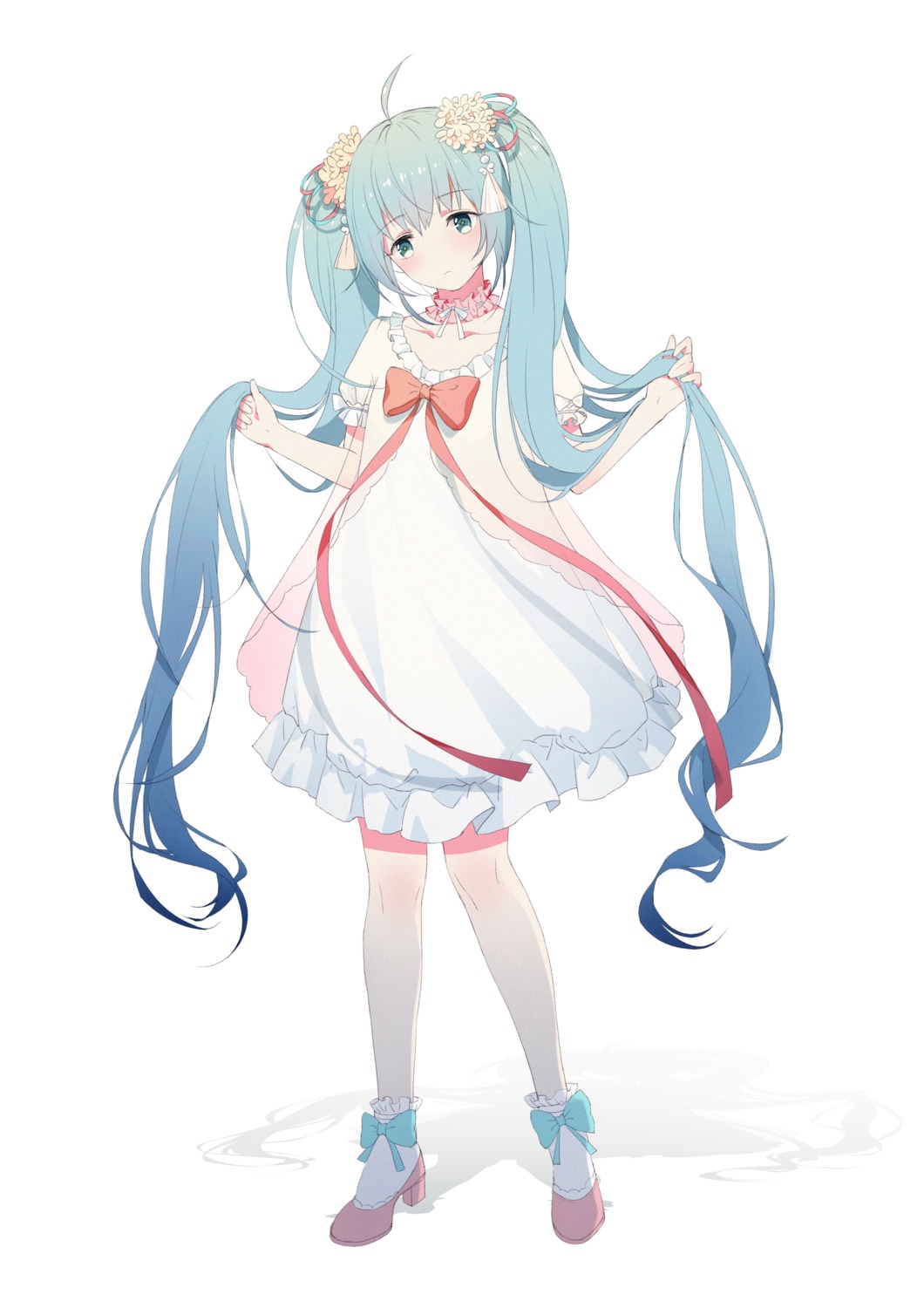 blue_shrimp, dress, hatsune_miku, heels, vocaloid