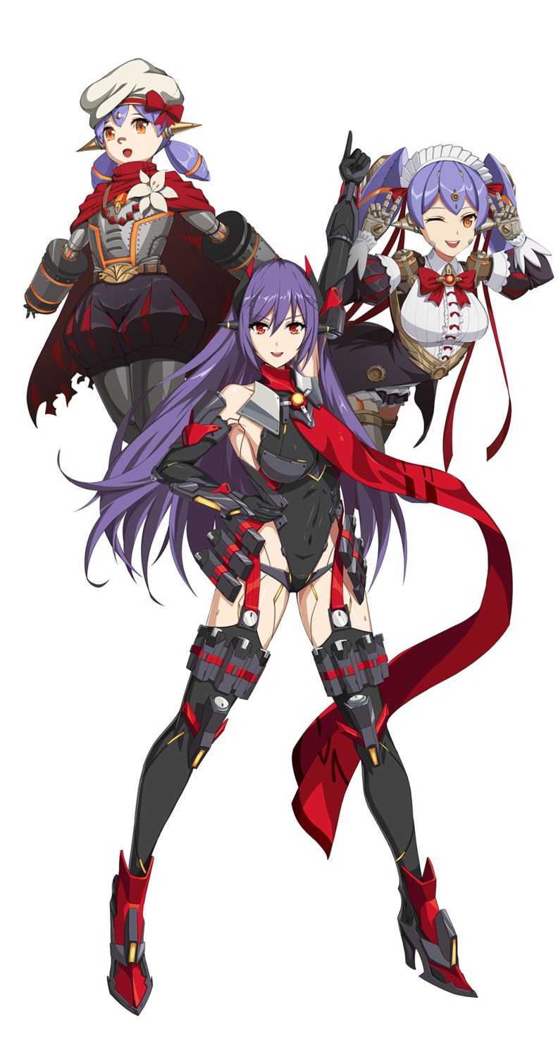 hana_(xenoblade_2), hana_jd, hana_jk, heels, kurosara, leotard, maid, mecha_musume
