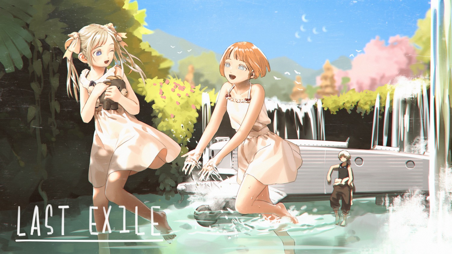 0x3, dress, last_exile, summer_dress, wet