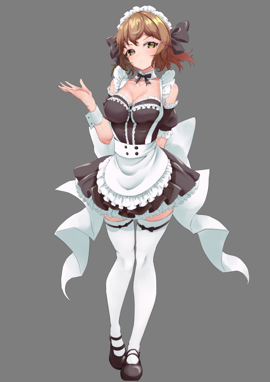 akisuko, cleavage, maid, senki_zesshou_symphogear, tachibana_hibiki, thighhighs