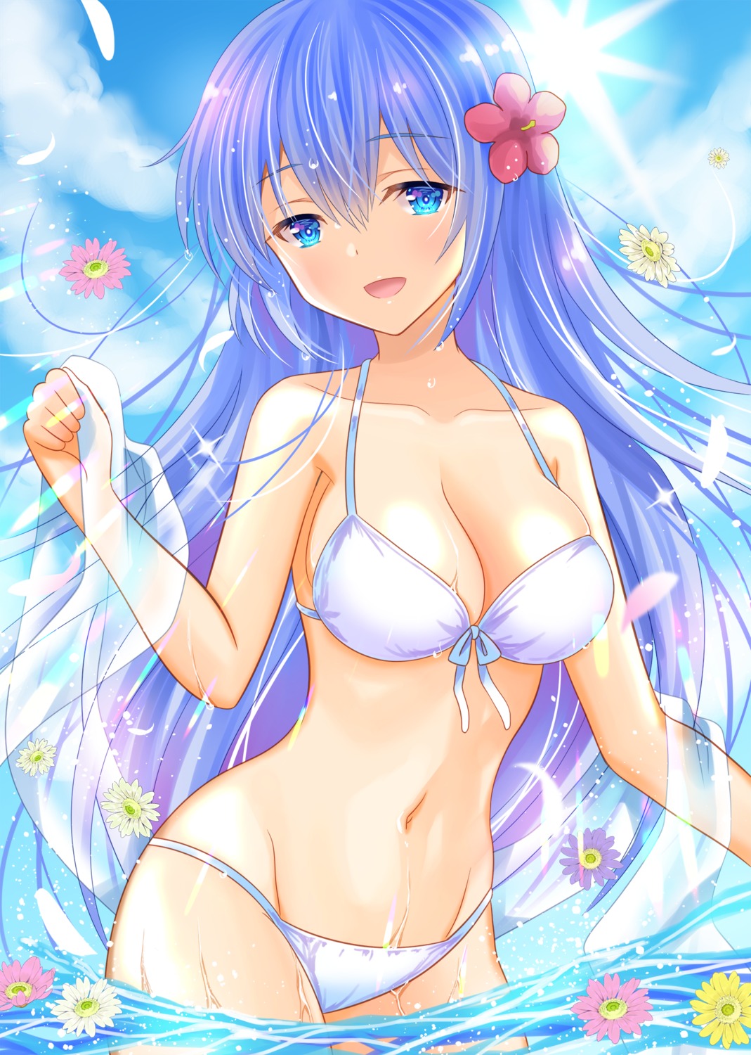 bikini, cleavage, emori_miku_project, swimsuits, uonuma_yuu, wet
