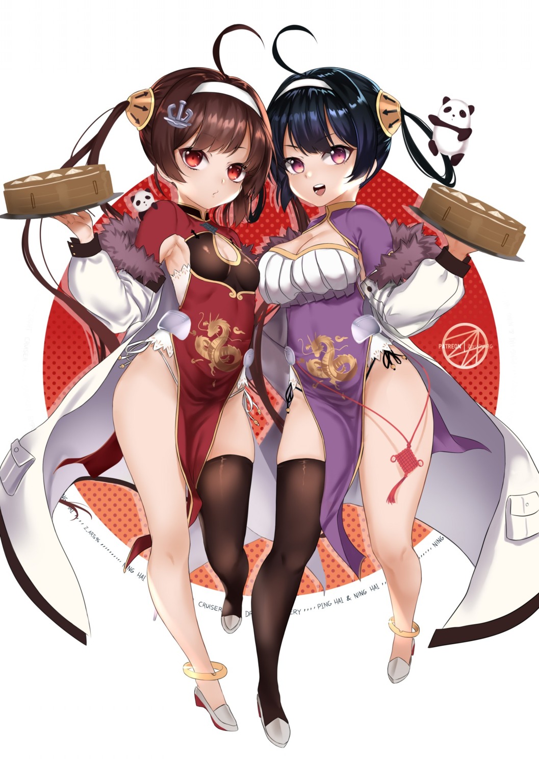 azur_lane, chinadress, cleavage, heels, ning_hai_(azur_lane), pantsu, ping_hai_(azur_lane), string_panties